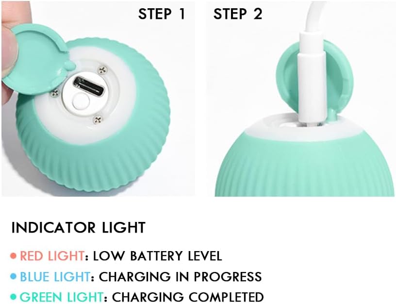 Smart LED Cat Toy - Electric Self-Rolling Interactive Teaser Ball, Small Pet Exercise & Activity (Pink)