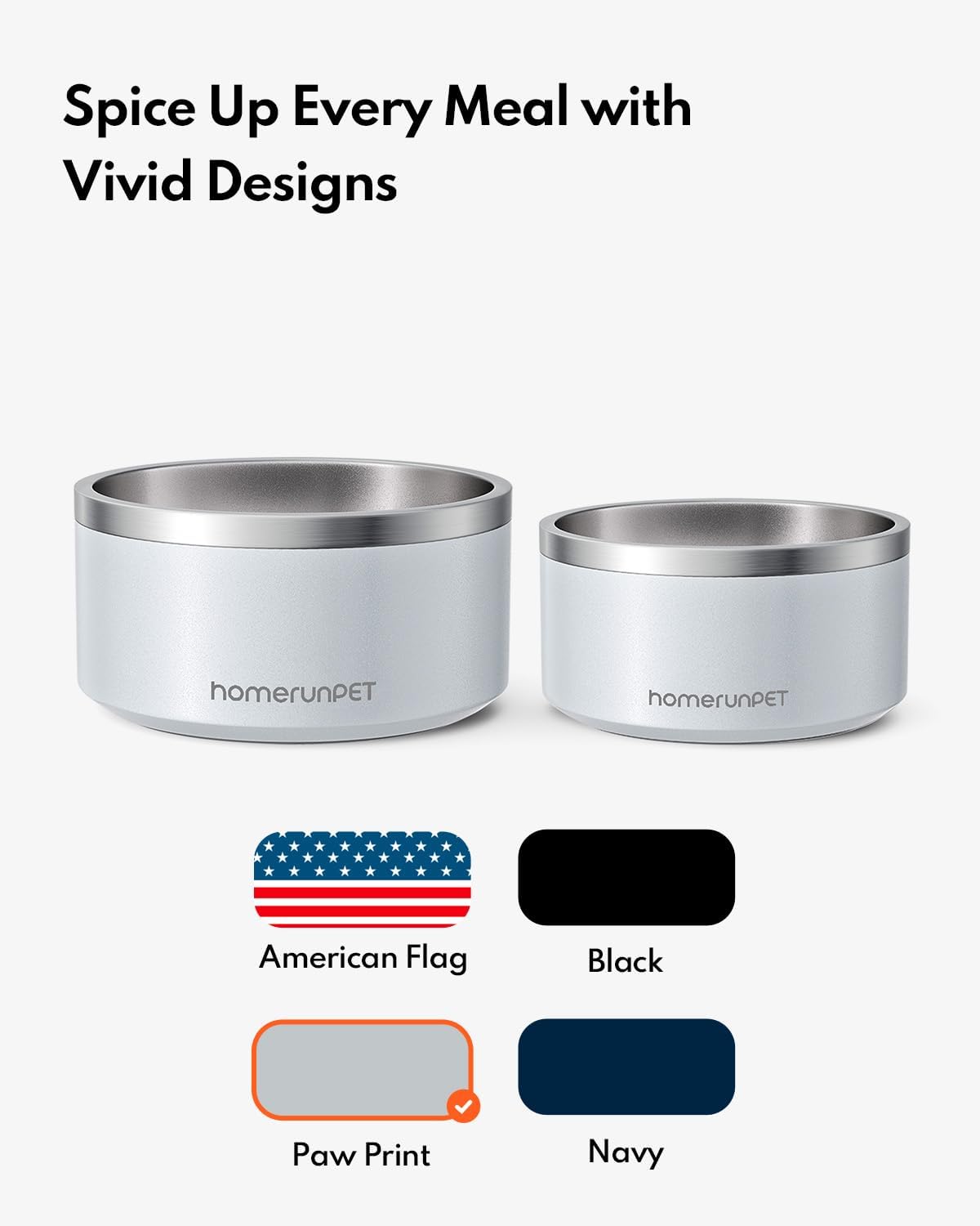 Homerunpet Double Wall Stainless Steel Dog Bowls, Non-Slip Base, Dishwasher Safe, Durable Pet Food & Water Bowl for Dogs & Cats(32oz, Steel Blue)