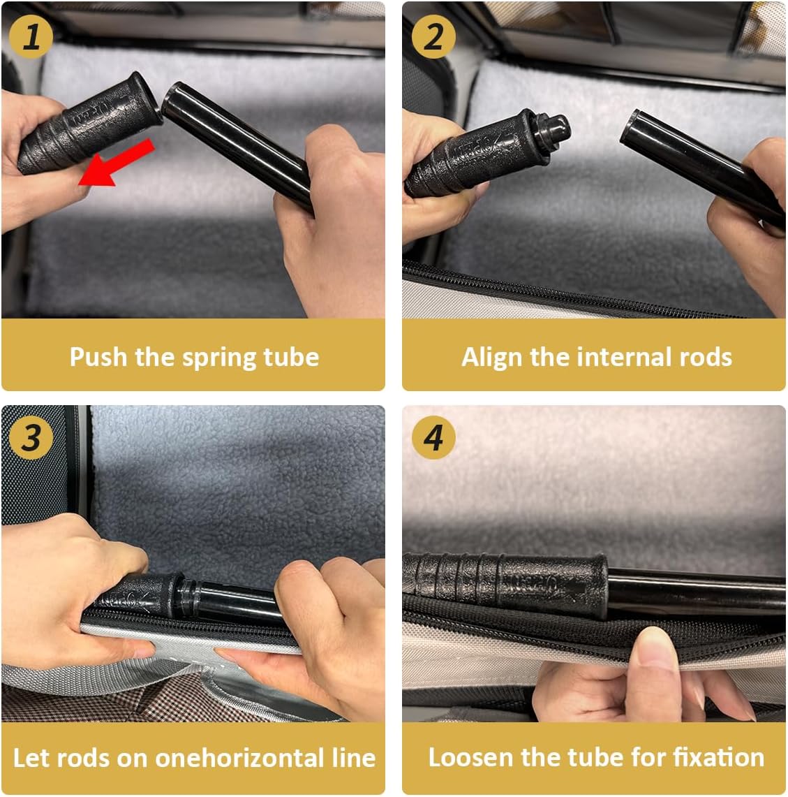 Extra Large Cat Carrier Soft Sided, Portable Small Dog Carrier for 2 Cats, 24"x16.5"x16" Car Travel Folding Comfortable Design, Khaki