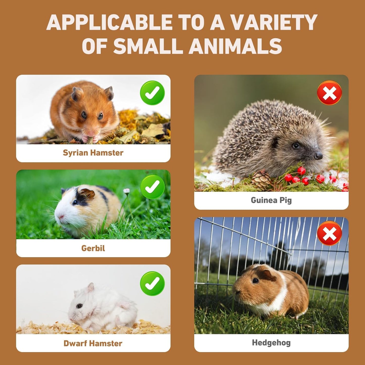 Hamster Cage 8 in 1 with All Accessories, Portable Hamster Cages with Full Transparent Viewing, Excellent Ventilation, Castle Habitat, Dwarf Hamster Cage Suitable for Gerbil, Other Small Animals