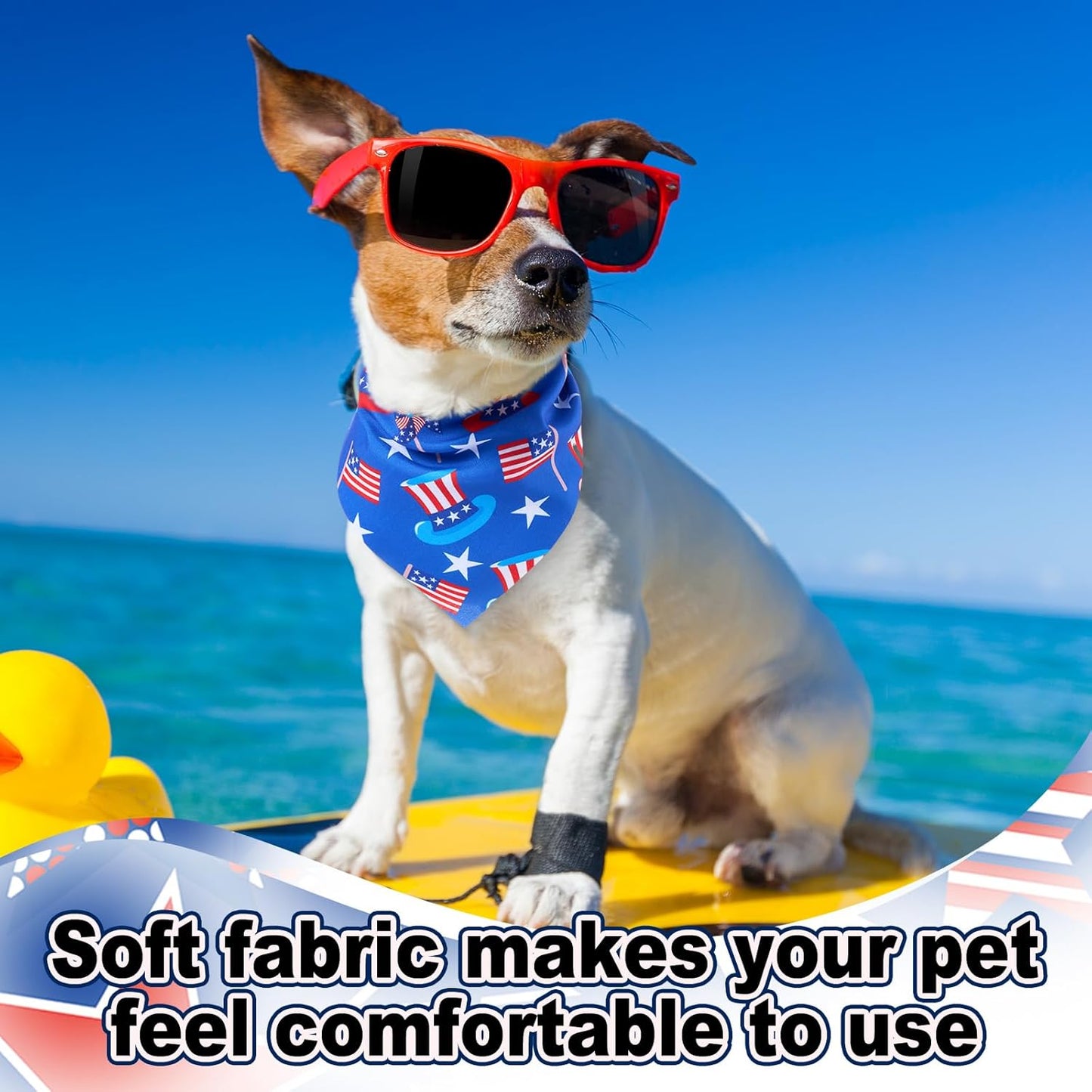 Sanwuta 120 Pcs 4th of July Bandanas for Dogs Patriotic Pet Scarves Adjustable Soft Cute Dog Triangle Scarfs for Medium Small Dogs Cats Large Puppy