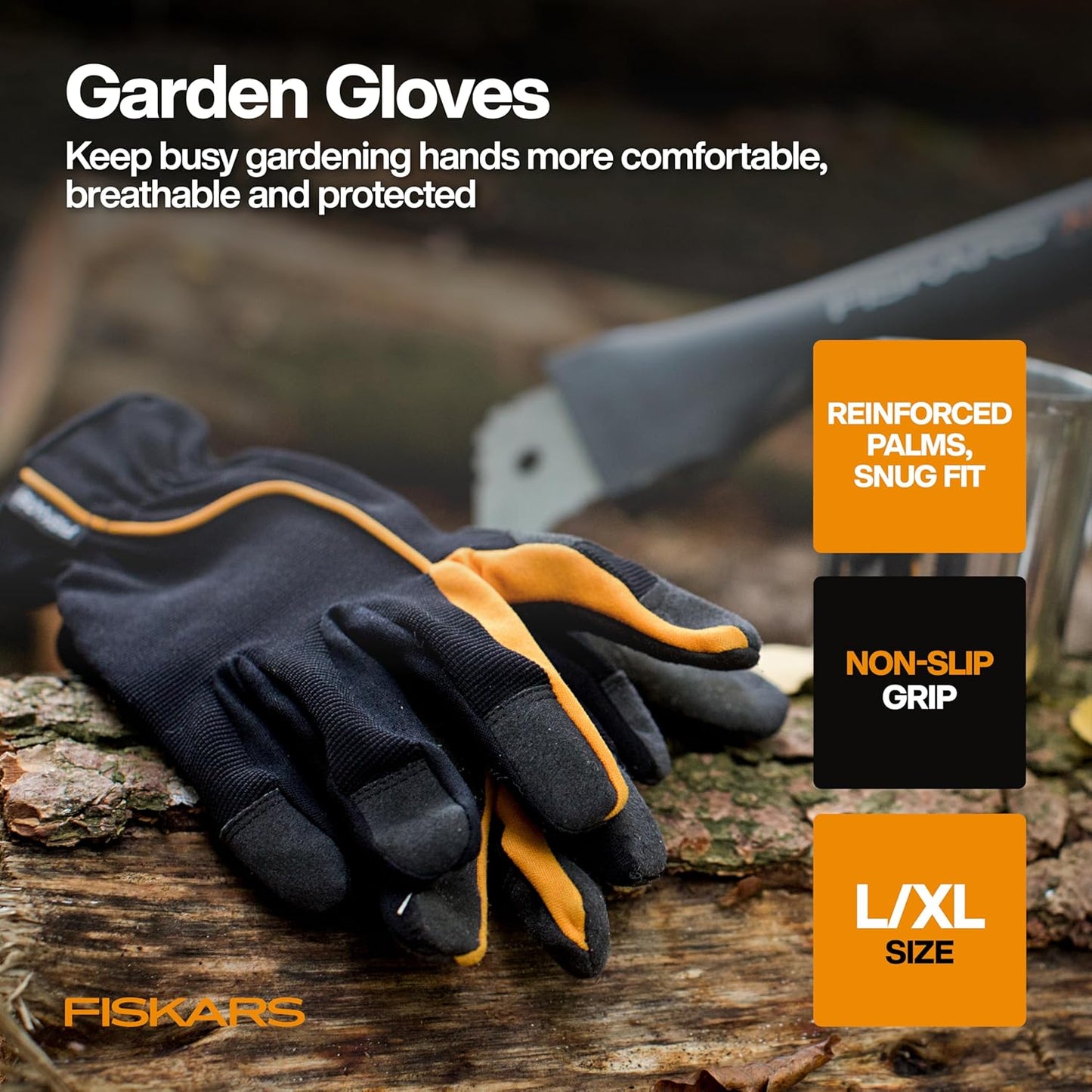 Fiskars Flower Gardening Tool Gift Set with Floral Pruner, Trowel, Cultivator, Garden Gloves, and Ultra-Light Kneeling Cushion for Outdoor Use (5 Piece Kit)