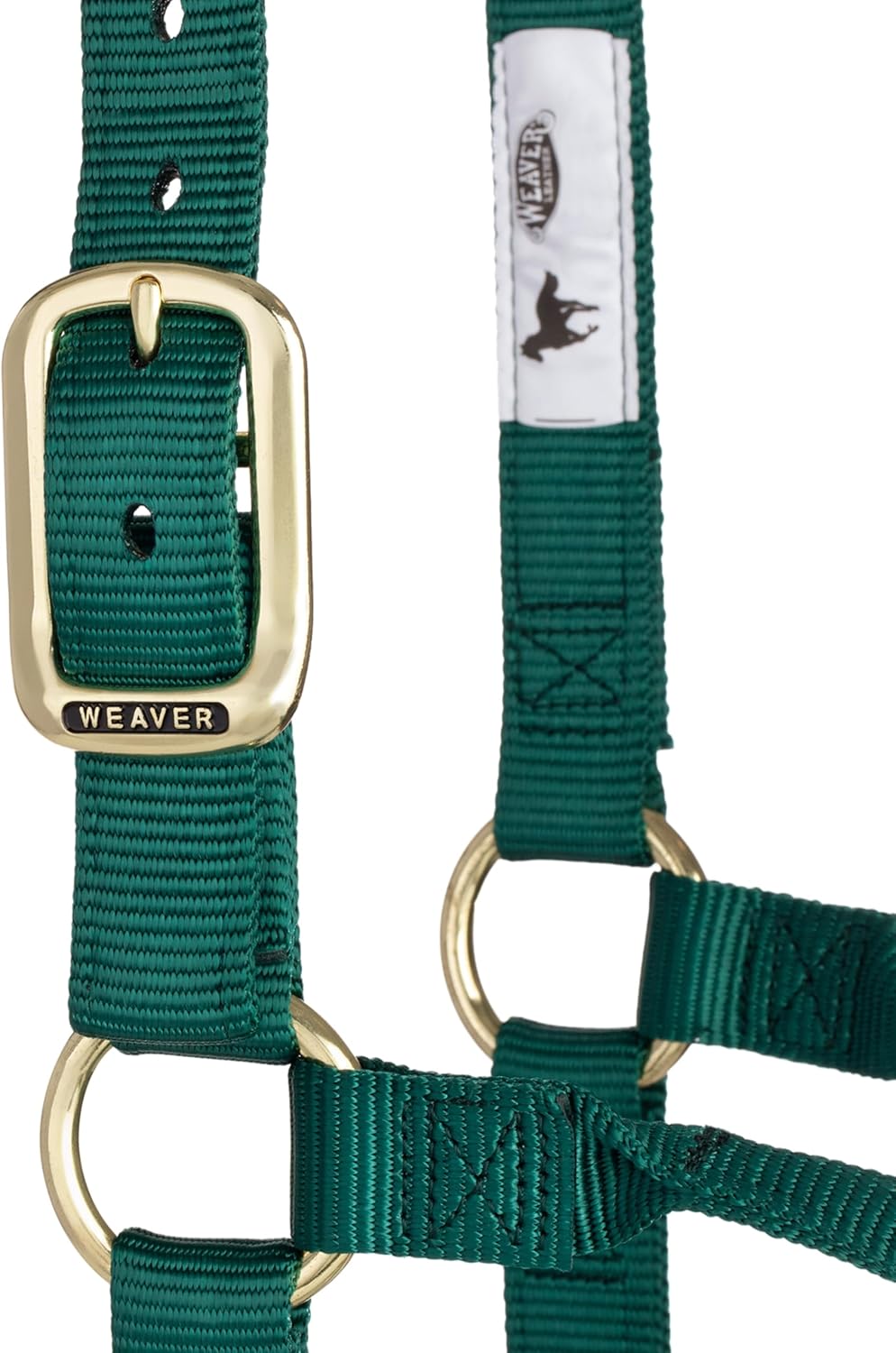 Weaver Equine Nylon Horse Halter, Triple-Ply Cheek Design, Original Non Adjustable Halters for Horses, Equine Tack,Average Size, Black