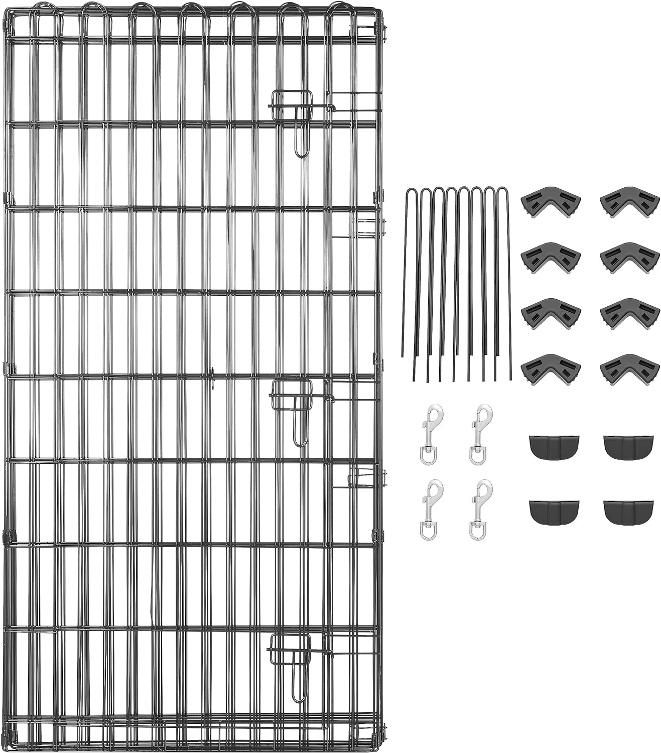 Amazon Basics Foldable Octagonal Metal Exercise Dog Playpen - Indoor/Outdoor, Single Door, Extra Large (8 Panels, 24 x 48), Easy to assemble and store customize, 48" - X-Large, Black