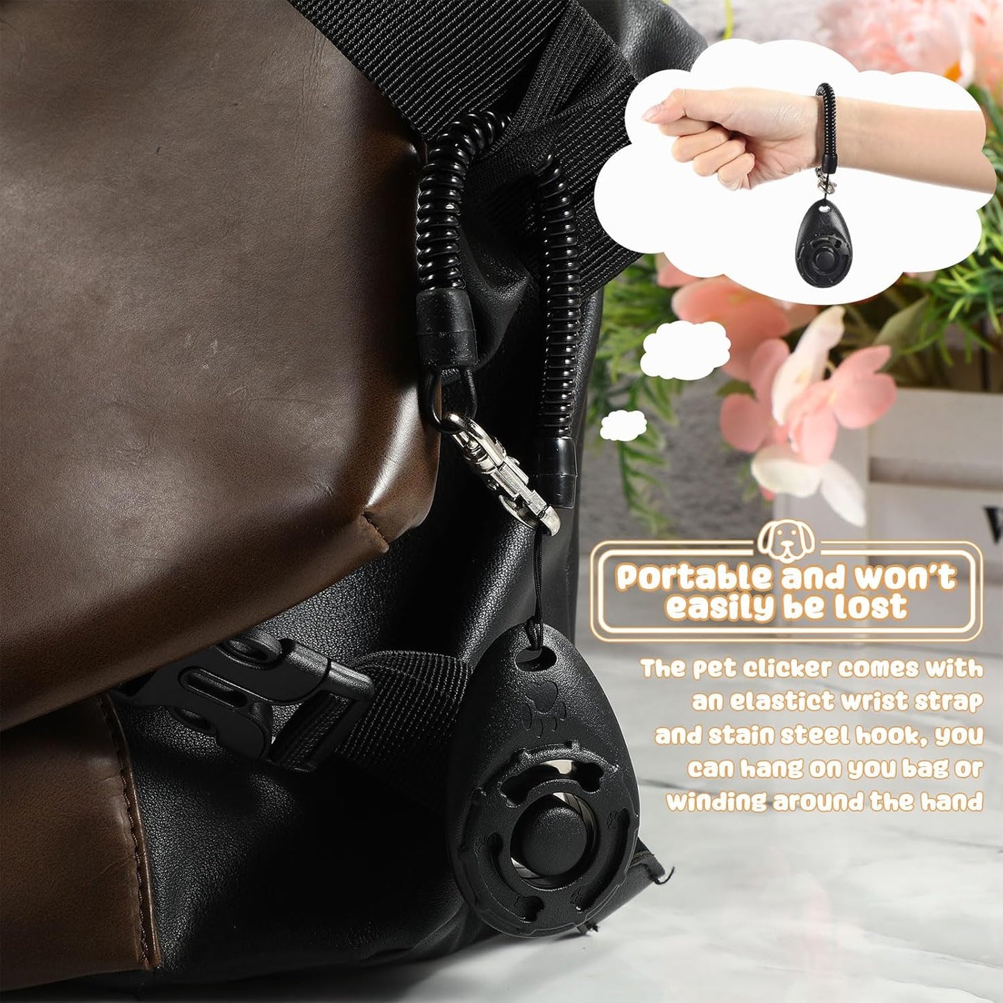 Frienda 18 Pieces Dog Training Clicker, Pet Behavioral Training Clickers with Wrist Strap for Dogs Cats Puppy Birds Horses(Black)