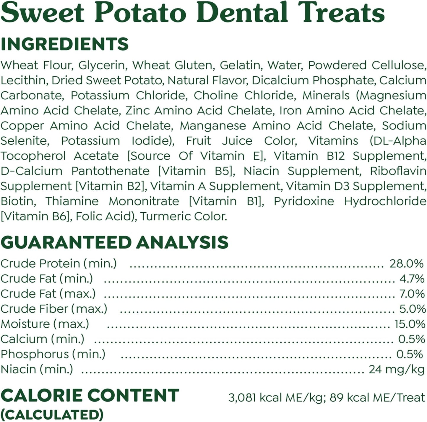 Greenies Regular Dental Dog Treats, Sweet Potato Flavor, 36 oz. Pack (36 Treats)