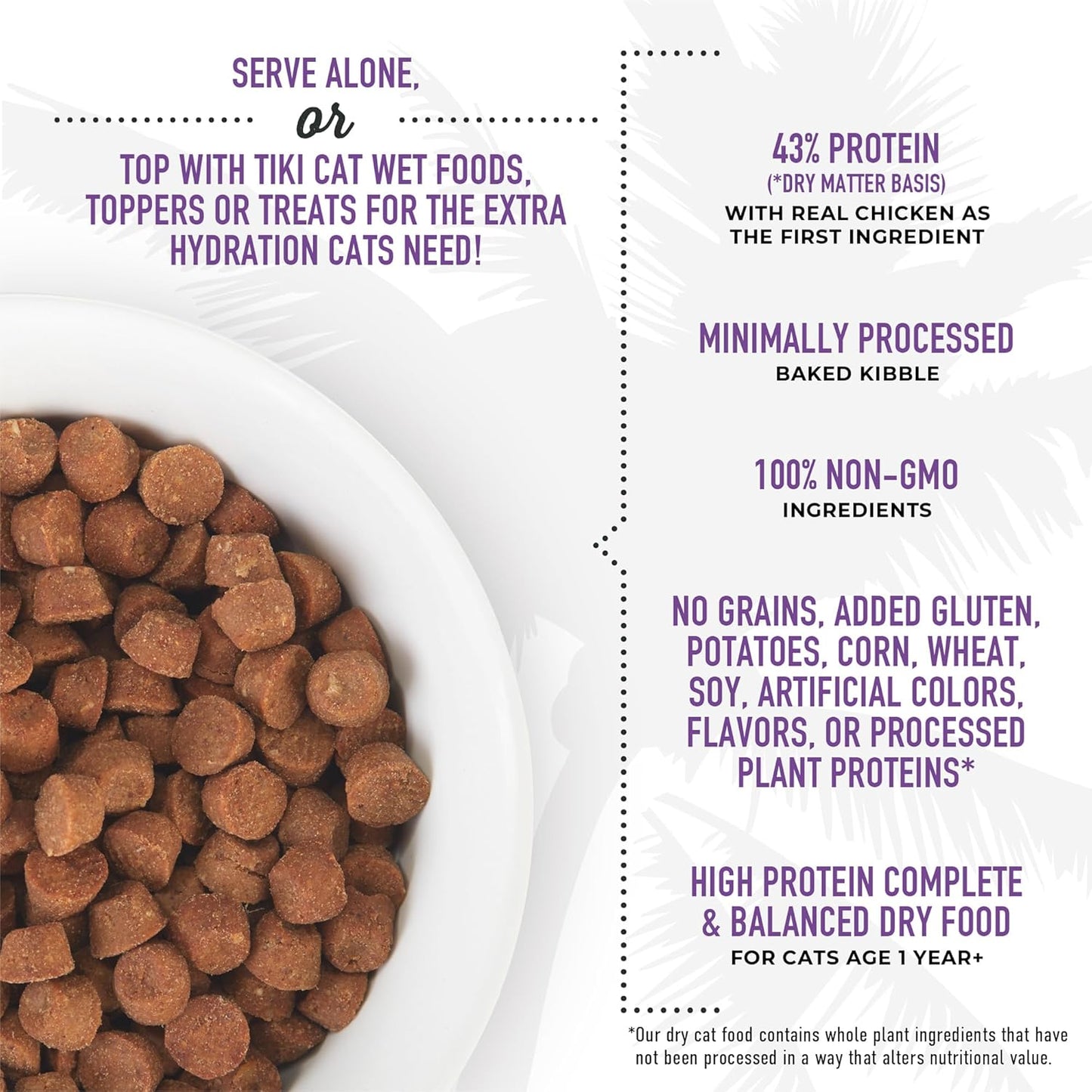 Tiki Cat Born Carnivore High Protein Dry Cat Food, Chicken, Herring & Salmon Meal, 11.1 lbs. Bag