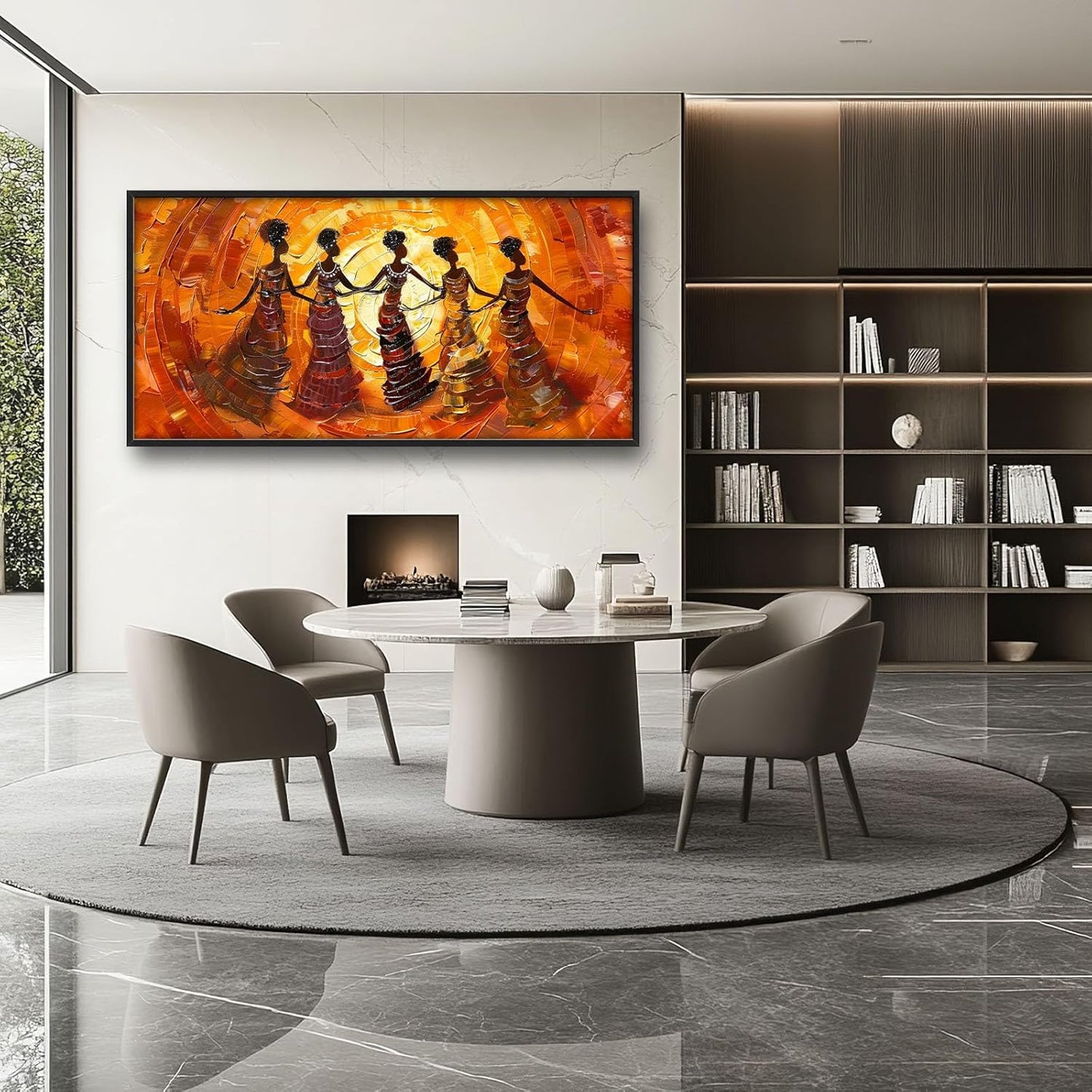 Quorin African American Large Wall Art Abstract Black Girl Women Dance Pictures Wall Decor Retro Ethnic Canvas Print Painting Artwork for Bathroom Living Room Bedroom 60L x 30W