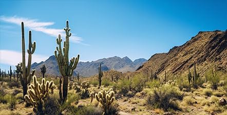 Reptile Habitat Background, Retro Desert Oasis Cactus Terrarium Background 48X18 in Background with 8 EVA Double-Sided Tape