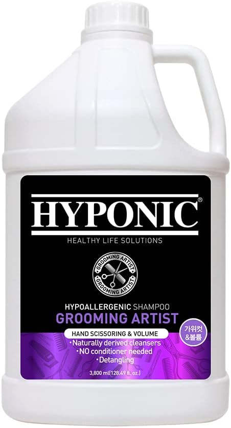 HYPONIC Grooming Artist Shampoo - Hypoallergenic Pet Shampoo for Groomers (Hand Scissoring & Volume (1 GAL))