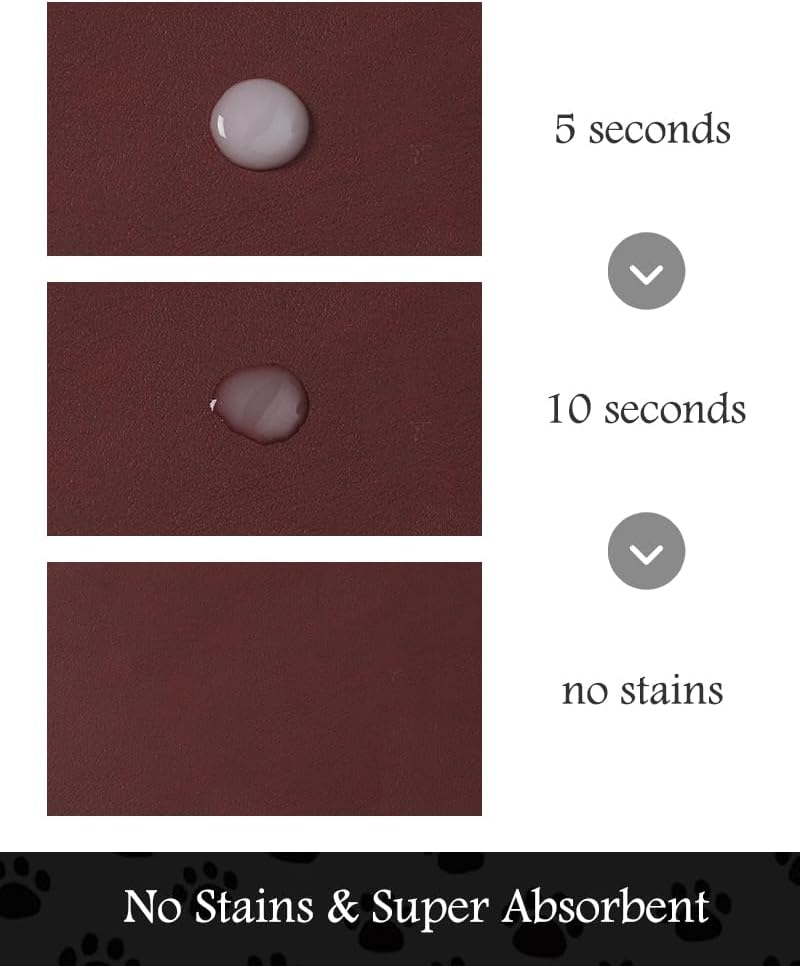 Pet Feeding Mat-Absorbent Dog Mat for Food and Water Bowl-No Stains Quick Dry Water Dispenser Mat-Dog Accessories Pet Supplies-Bowl for Messy Drinkers（RED,16"x24"