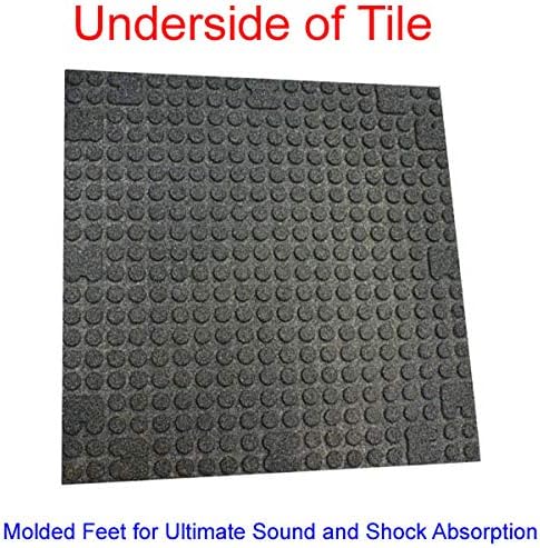 American Extreme Rubber Gym Mats - 1 Inch Thick Sound Absorbing Tiles - Blue, 4 Tiles (Covers 16 Sq Ft)