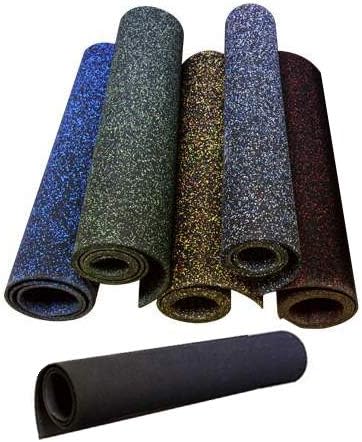 American Floor Mats 1/4in (7mm) Thick 10% Mocha 4' x 14' Heavy Duty Rubber Rolls, Protective Exercise Mats, Home Gym Rubber Flooring
