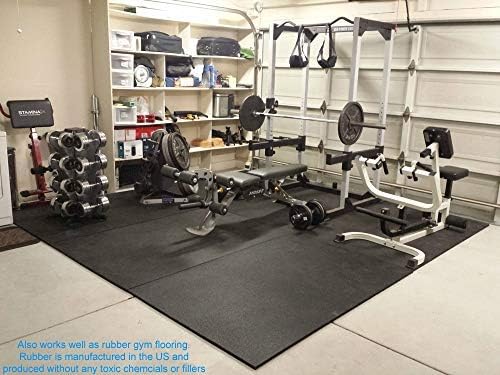American Floor Mats - Heavy Duty Stall Tiles - Stable/Horse Tiles - Thick, Durable Rubber Flooring Solid Black 6' x 10' Set 3/4" Thick (15 Tiles Total)
