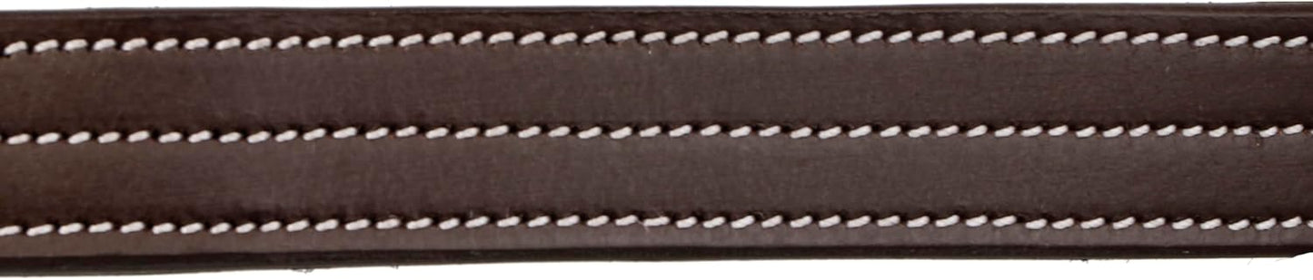 Triple Stitch Leather Horse Halter, Adjustable Design, Fancy Stitching, Solid Brass Hardware