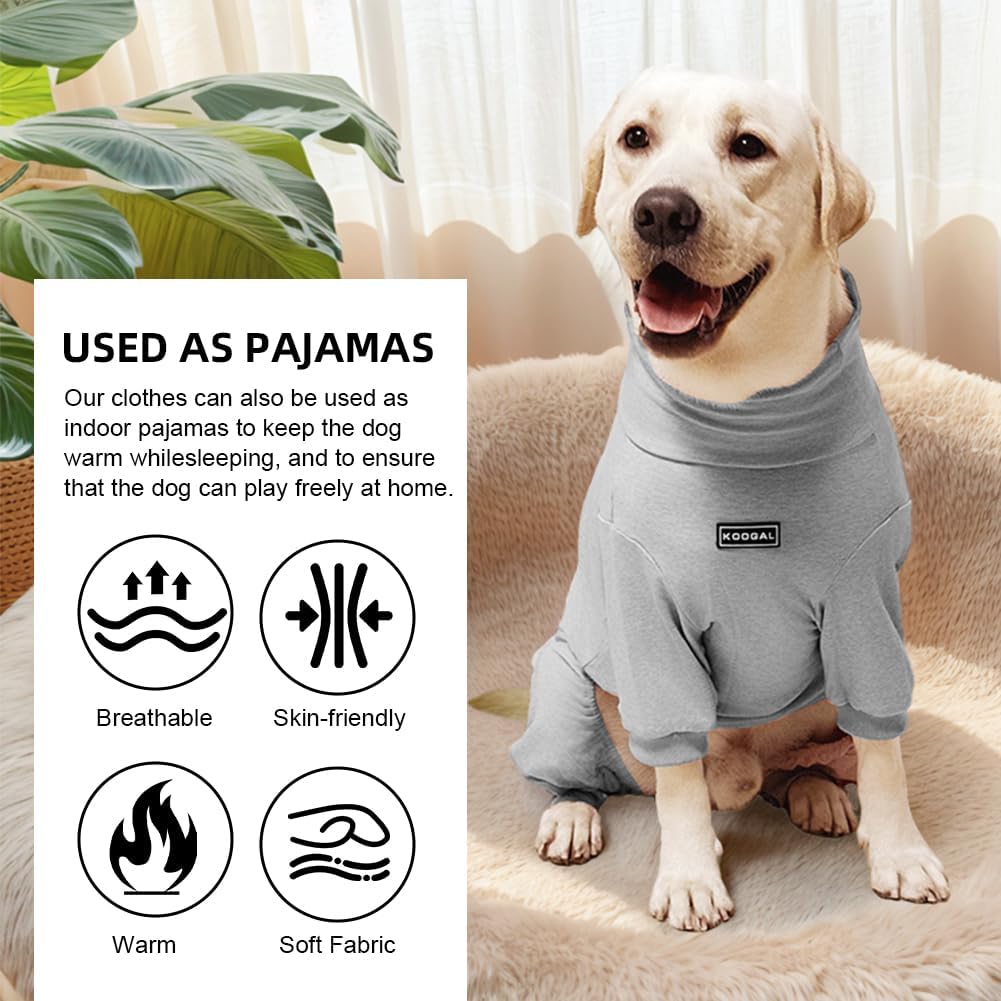 Dog Pyjamas PJS Sweater Clothes and Home Clothing Suitable for Medium to Large Breeds of Dogs, Dog Neutering Suits, Extra-Large Stretch Fabric, Four-Legged Clothes(Thin Gray, 5XL)