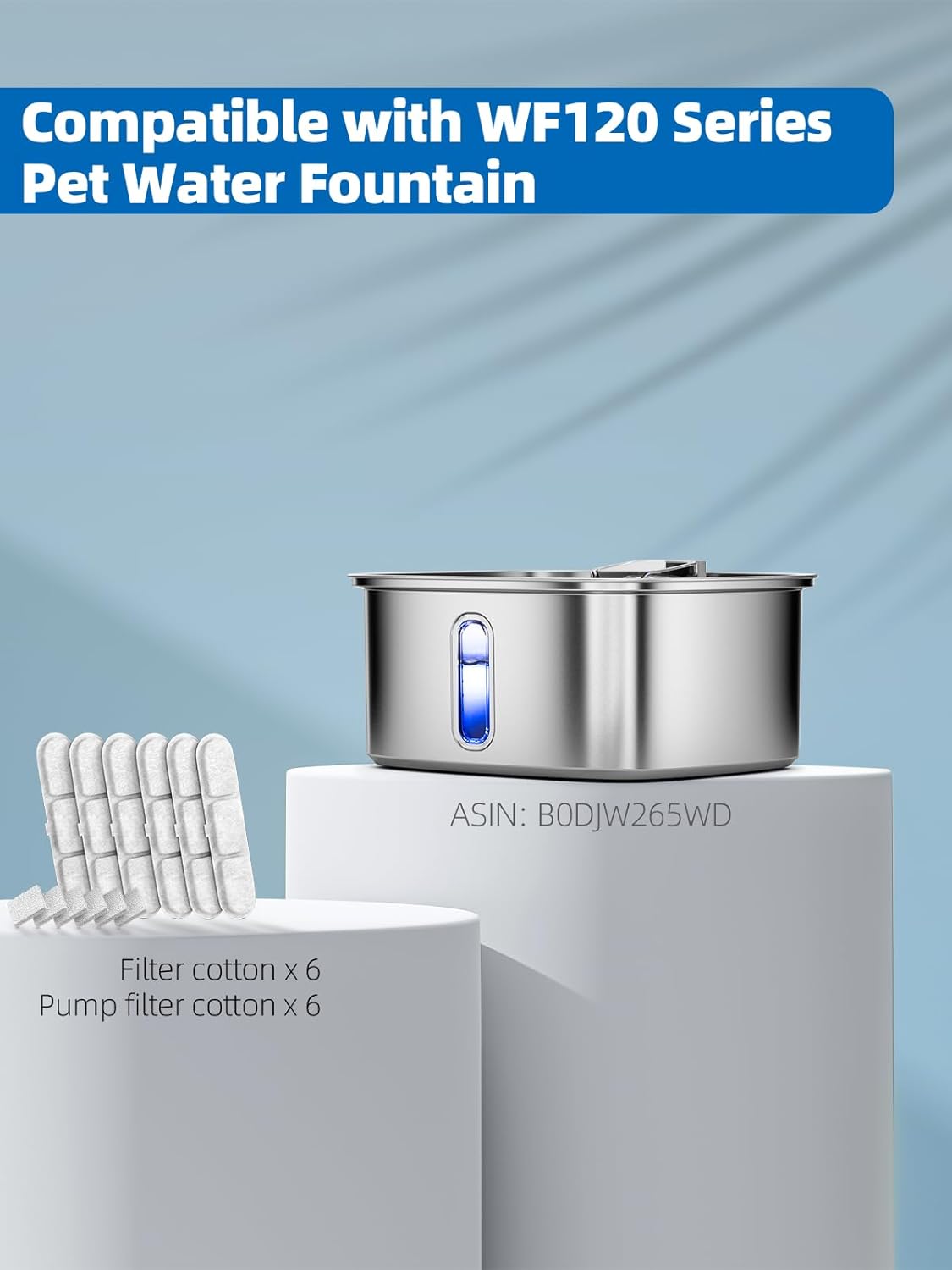 Dog Water Fountain for Large Dogs, 9L/2.4Gal Stainless Steel Dog Fountain with Visible Window & Filtration, Automatic Pet Water Bowl Dispenser Indoor, for All Dogs and Multi-Pet (Filters)