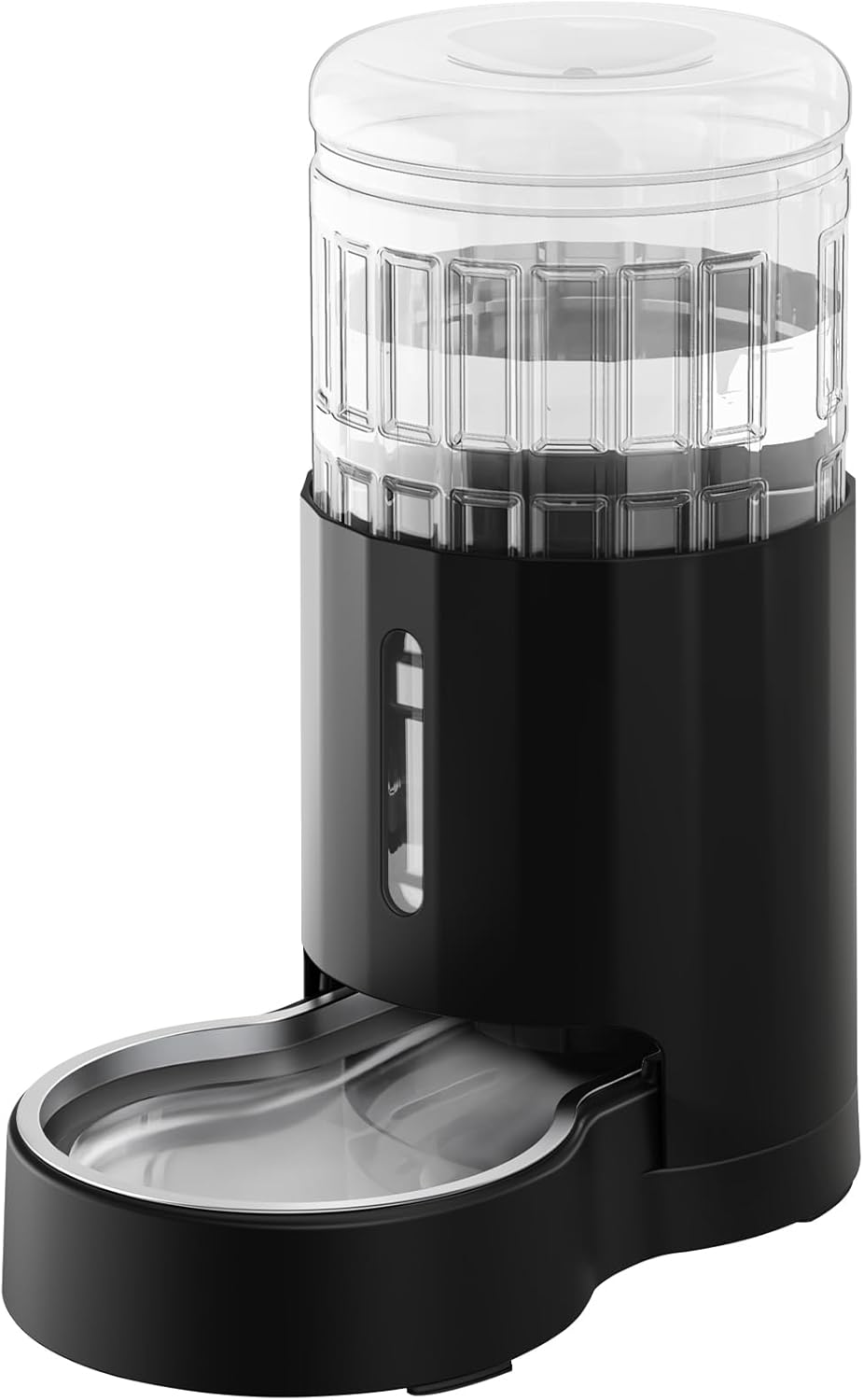 CZPET Automatic 4L/1Gal/135Oz Cat Water Dispenser with Stainless Steel Bowl, Gravity Waterer for Small Medium Dog Puppy Kitten (Black)