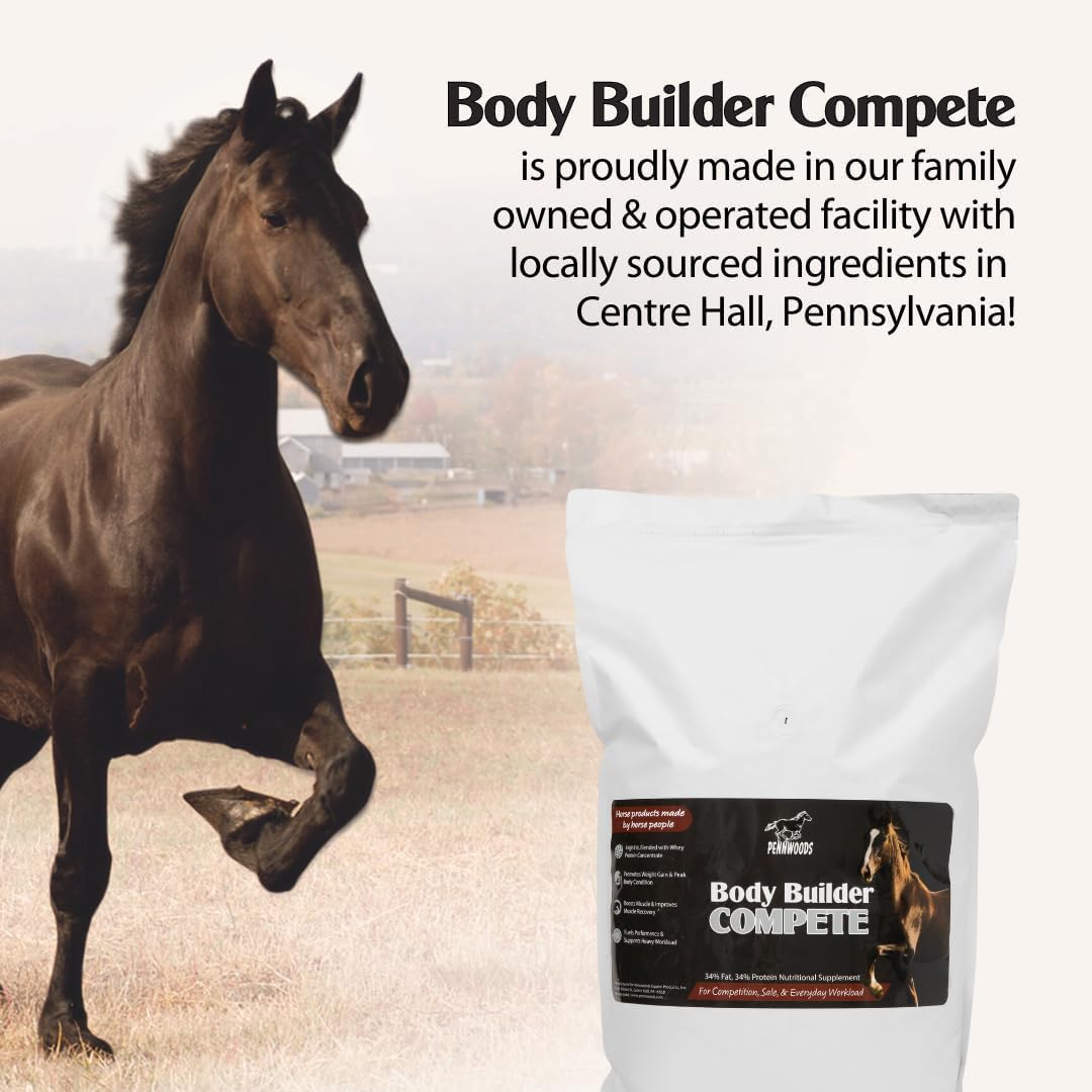 Body Builder Compete: Advanced Horse Weight Gain Supplement, Designed for Competition and Sale, 22lb Bag
