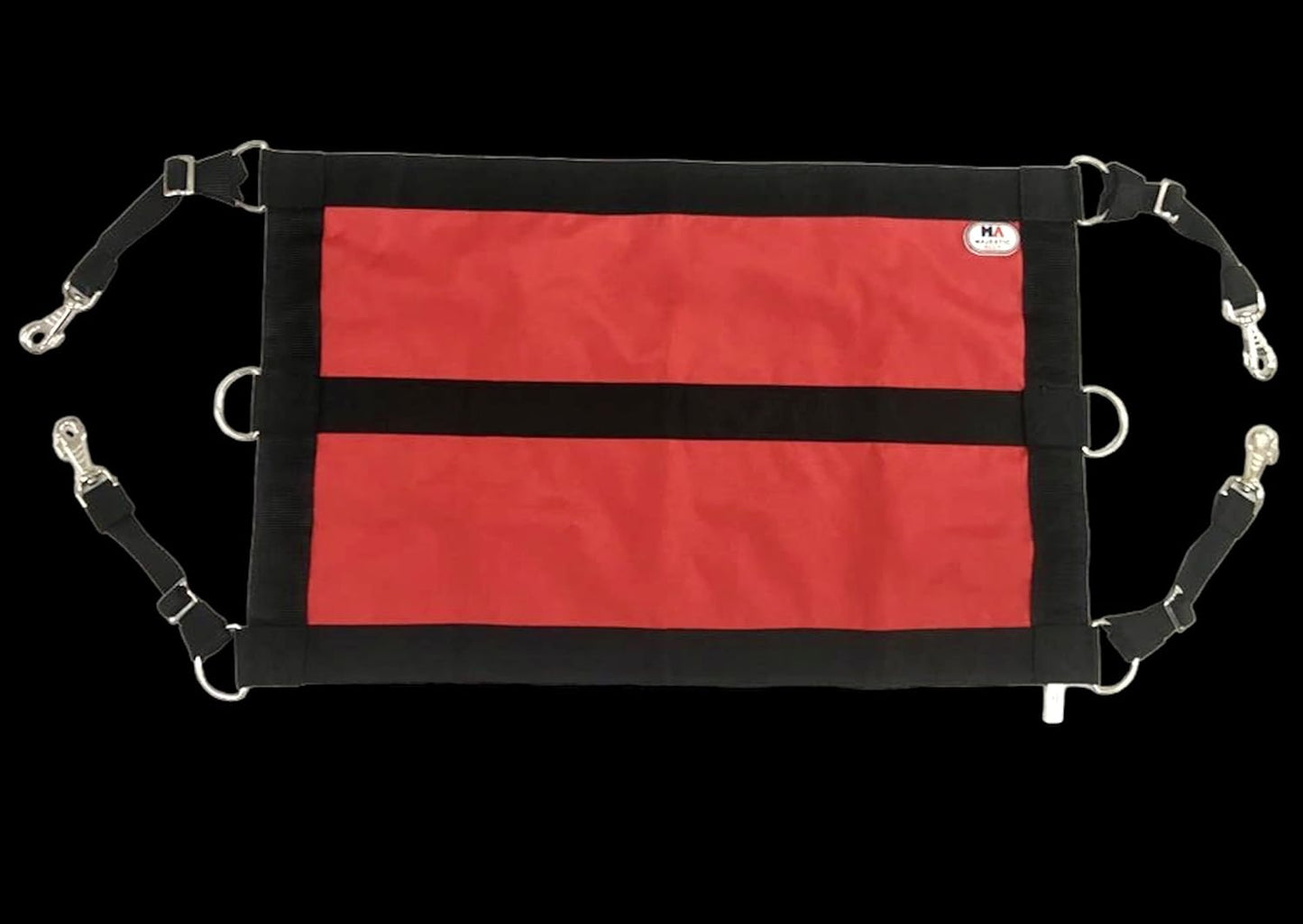 Majestic Ally 1200D 29"x19" Horse Stall Guard with Replaceable and Adjustable Length Straps and Replaceable Hardware (Red Black)
