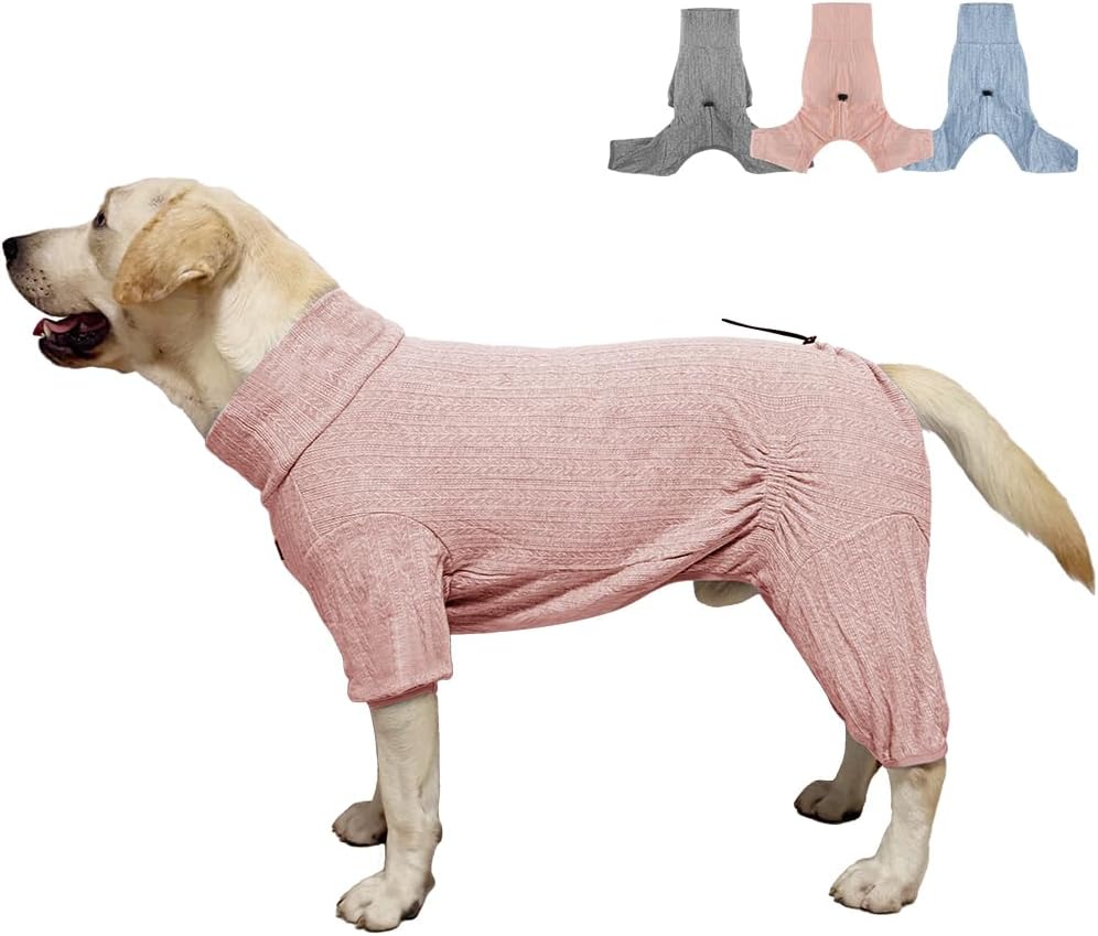 Dog Pyjamas PJS Sweater Clothing and Loungewear Suitable for Large to Giant Breeds of Dogs, Neutering Suits, Extra-Large Stretch Fabric, Four-Legged Dogs Clothes (Sweater Pink, 6XL)