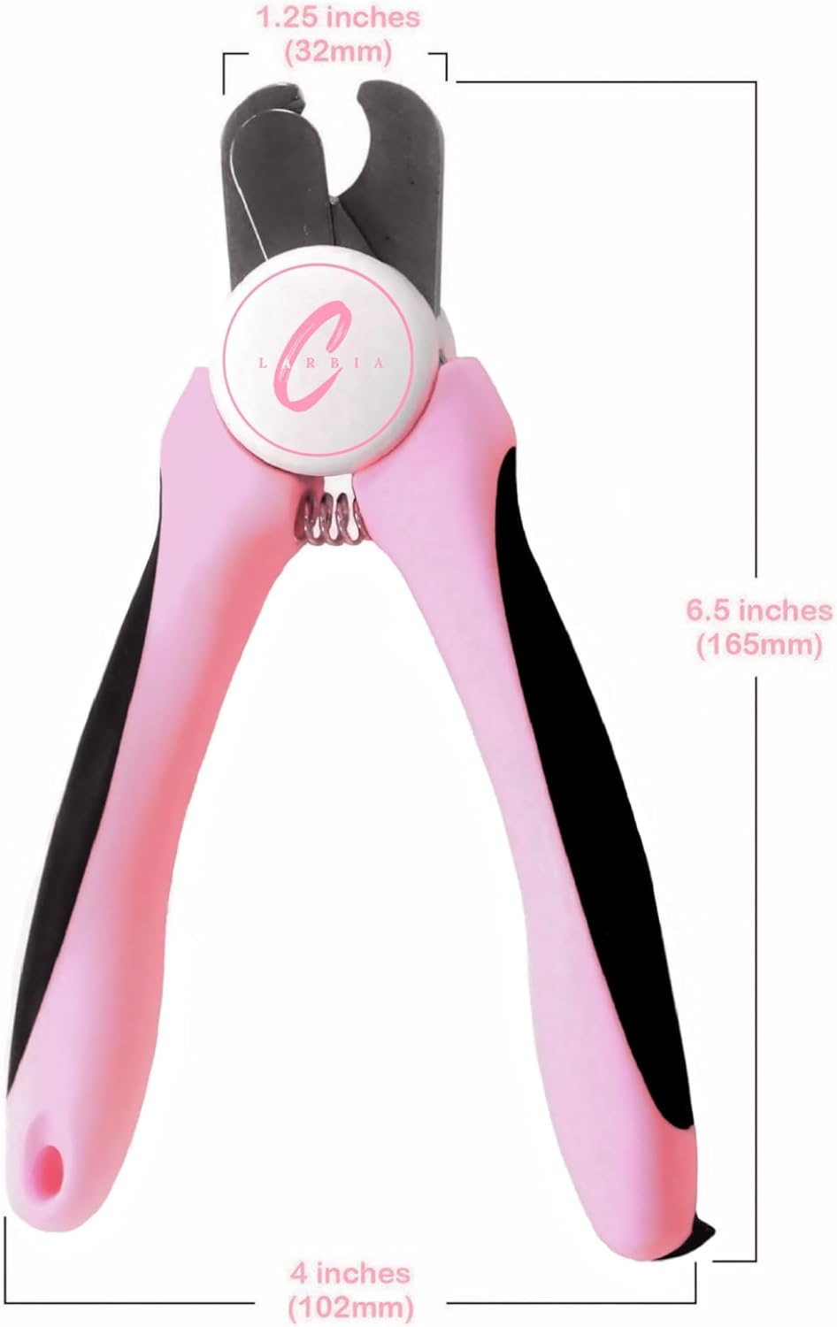 Pet Nail Clippers, Stainless Steel, Ergonomic Non Slip Design, Safe Home Pet Grooming for Cats and Dogs (Pink)