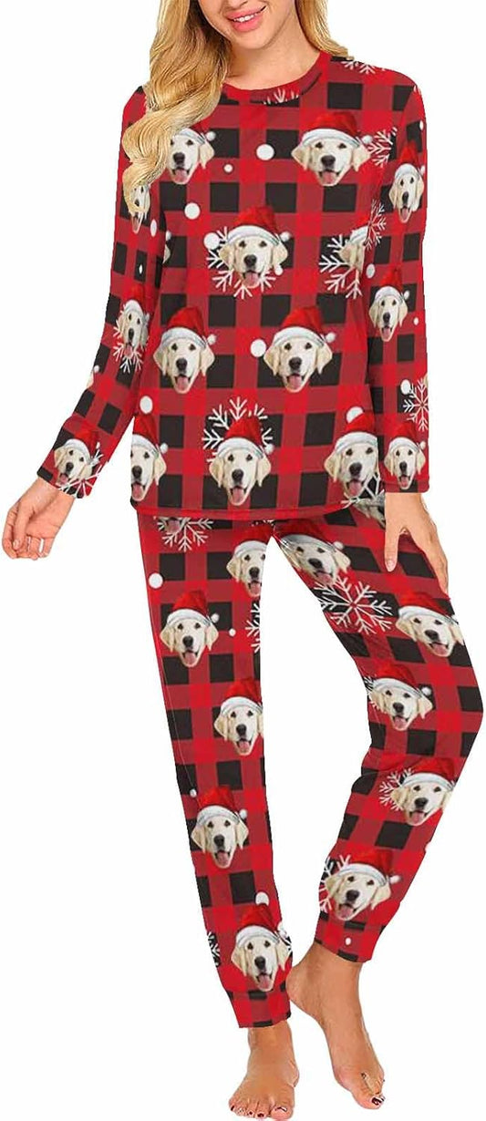 MyPupSocks Custom Face Pajamas Sets for Women, Personalized Photo Sleepwear XS-XXL