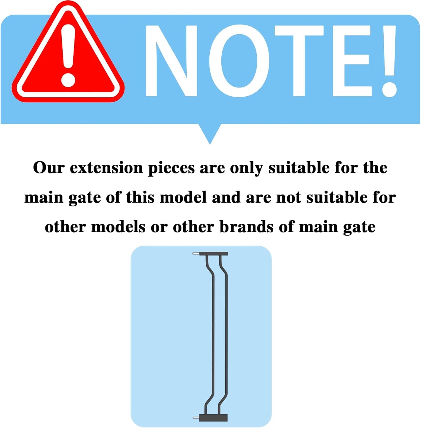 Extra Wide Baby Gate with 4.72in Extensions, Walk-Through, Auto Close, Pressure Mount Child Safety Gate (Black, Extension-4.72"/12cm)