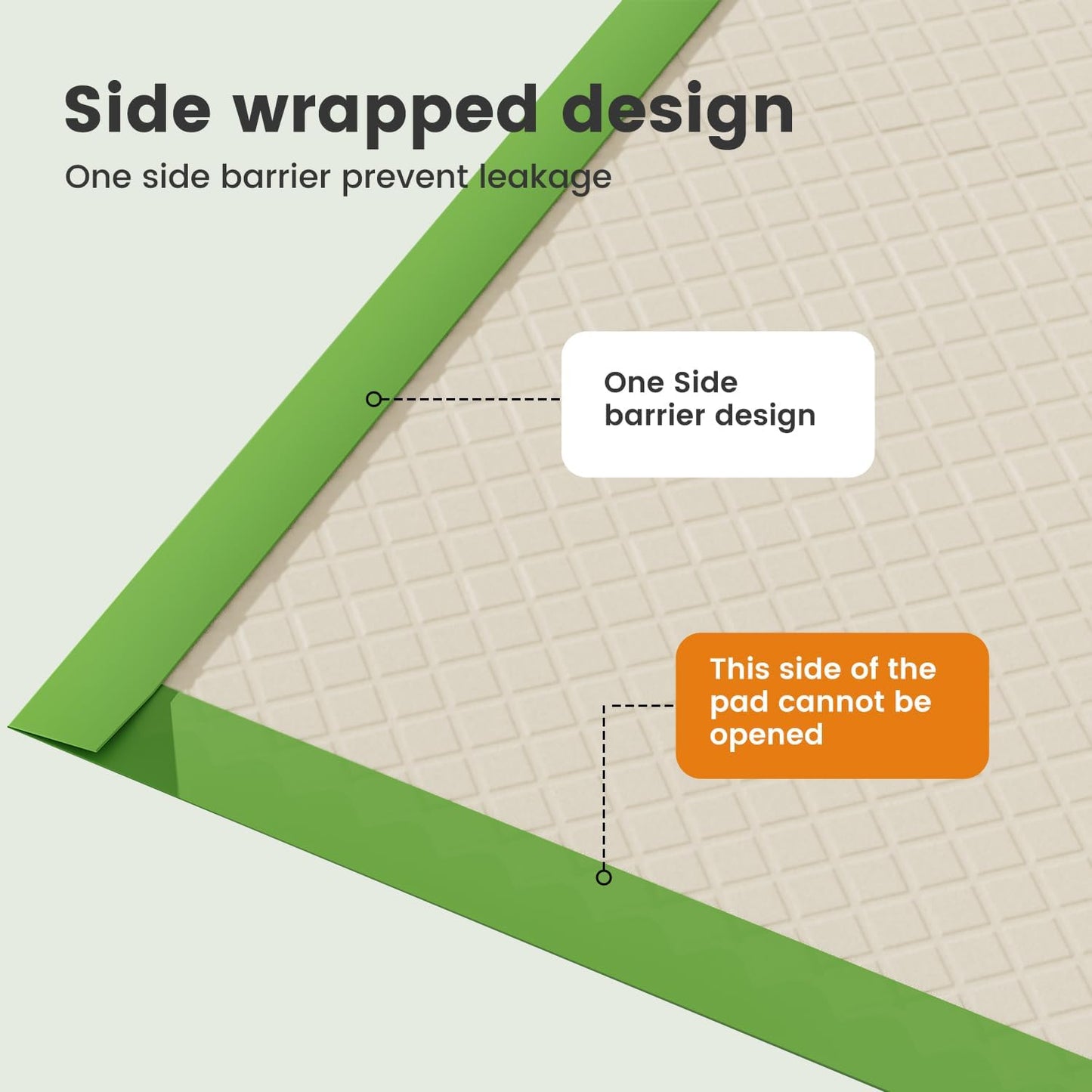 Dog Pee Pads Rugular 22"x22", Thicker ECO Green Small Disposable Puppy Training Pads Super Absorbent Full Edge-Wrapping Pad for Dogs, Puppies, Doggies, Cats-(100 Count)