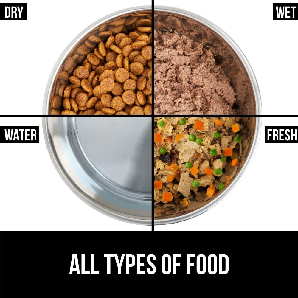 GORILLA GRIP Set of 2 Dog Bowls, Heavy Duty Metal Food and Water Bowl for Feeding Dogs and Cats, Dishwasher Safe, Rust Resistant Stainless Steel, BPA Free Rubber Base, Holds 1 Cup (8 fl oz), Green