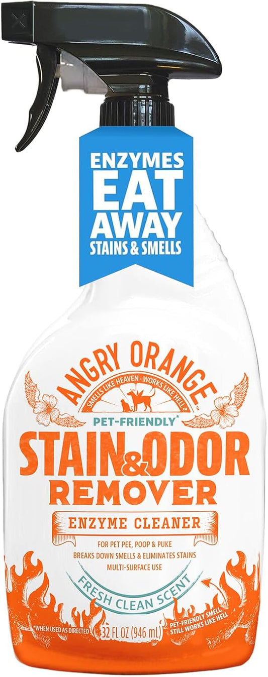 ANGRY ORANGE Cat Urine Odor Eliminator & Stain Remover, Pet-Friendly Deodorizer