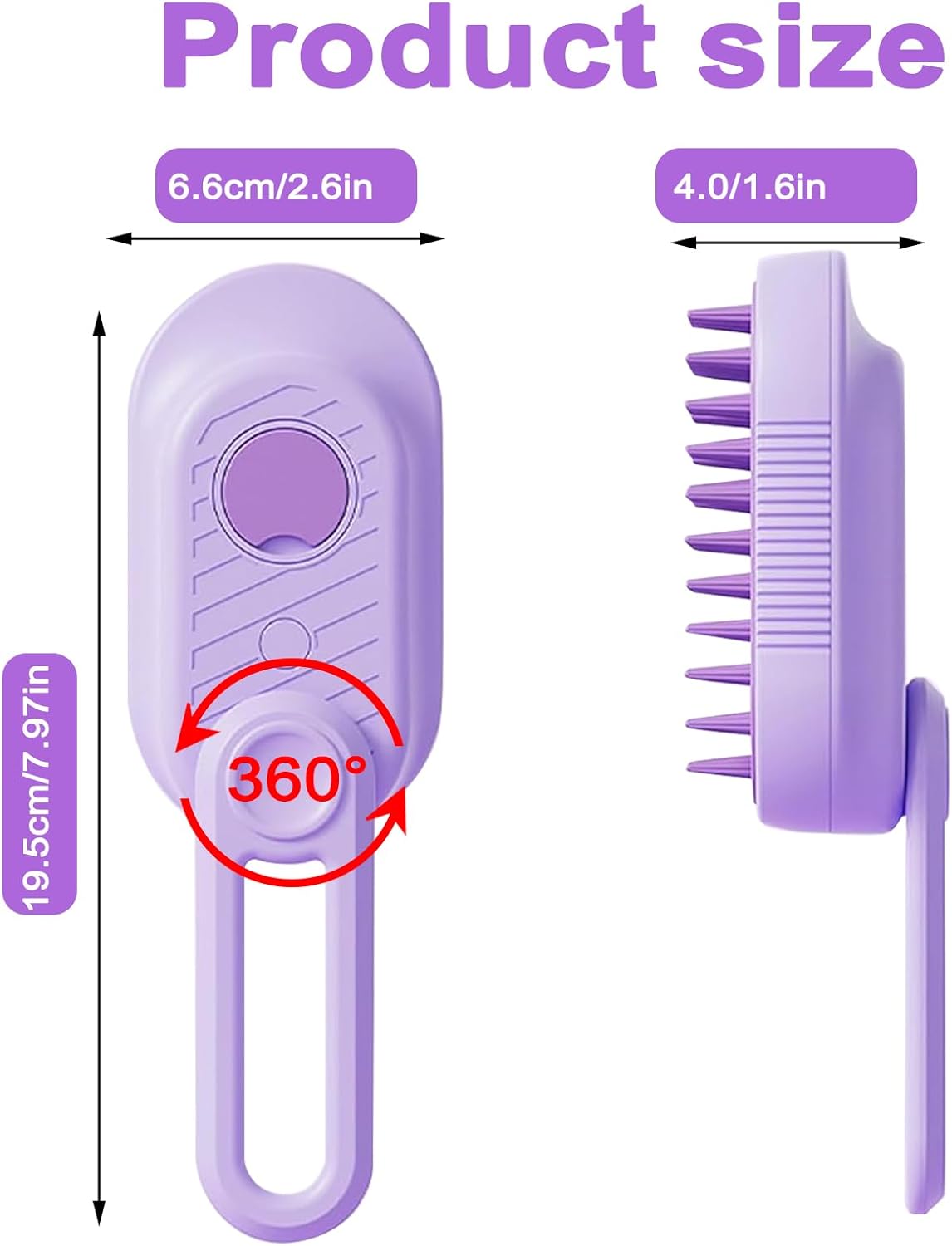 Cat Steam Brush for Shedding, 2025 New 4 in 1 Rechargeable Steam Pet Brushes for Cats & Dogs, Indoor Anti-static Pets Brush for Massage, Cleaning, Shedding & Combing Hair (Purple)