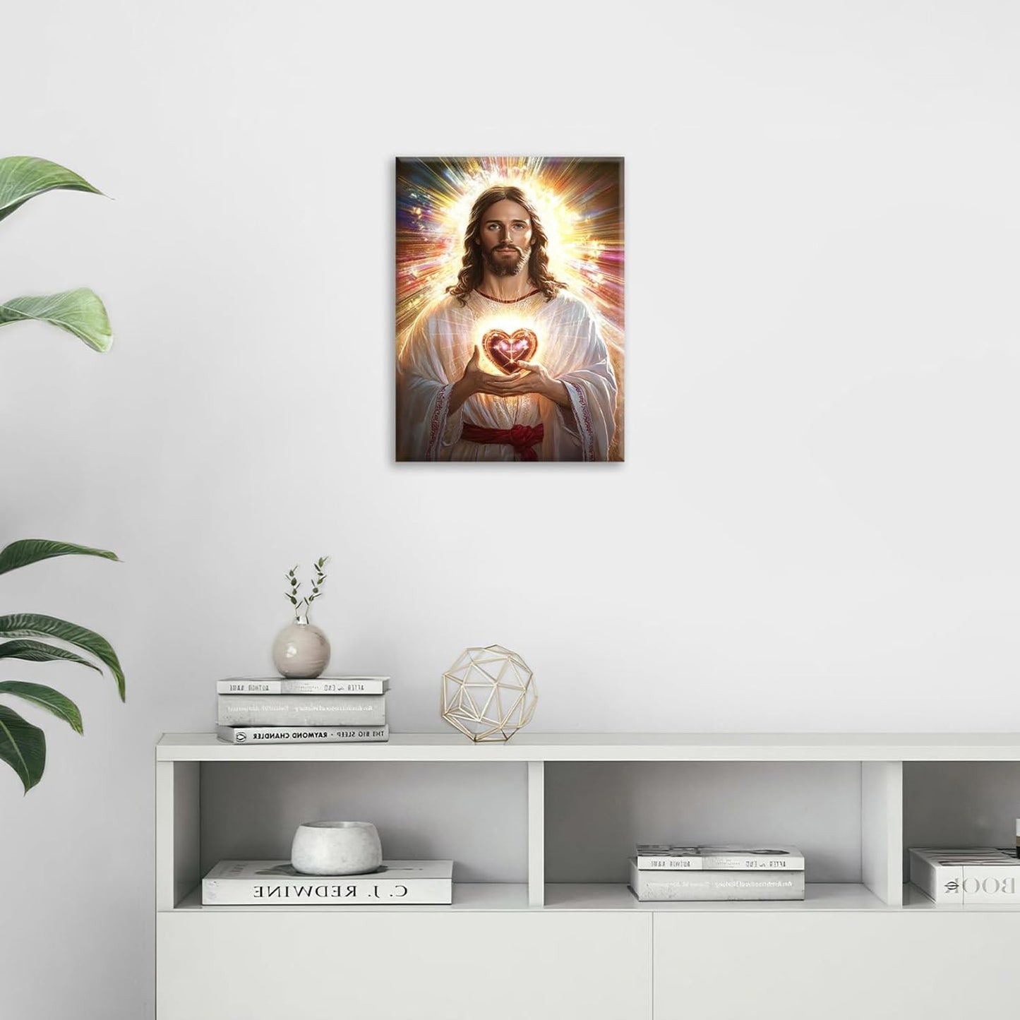 Christian Jesus Wall Art Religion Canvas Wall Decor Prints Framed Painting Jesus Pictures Gifts Artwork for Bathroom Living Dining Church 12"x16"