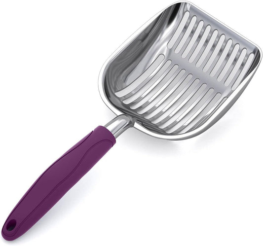 WePet Cat Litter Scoop, Aluminum Alloy Sifter, Kitty Metal Scooper, Deep Shovel, Long Handle, Poop Sifting, Kitten Pooper Lifter, Durable, Heavy Duty, for Litter Box