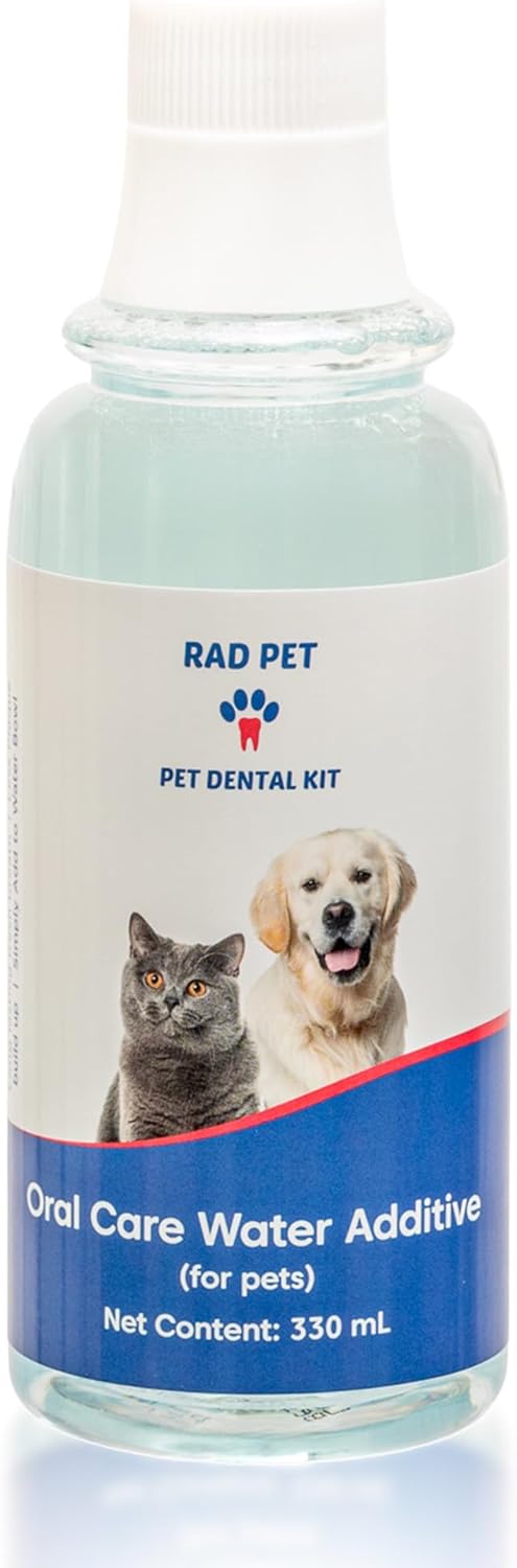 Rad Health Water Additive – Dog Dental Water Additive for Fresh Breath, Plaque & Tartar Control, Easy Mouthwash for Dogs & Cats, 330ml Formula Supports Daily Oral Hygiene, No Brushing Needed