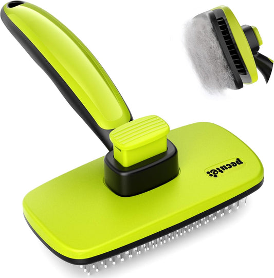 Pecute Self-Cleaning Slicker Brush for Dogs, Cats, Lightweight Dog Brush for Shedding Massaging Grooming, Cat Brush Gently Removes Loose Fur Undercoat for Dogs Cats Rabbits of All Hair Types