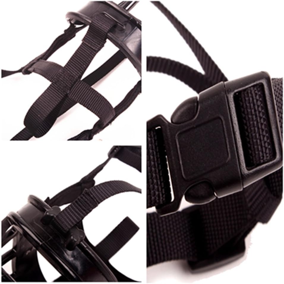 Basket Dog Muzzles-Soft Adjustable Breathable Mask Anti Biting Chewing Barking Training Dog Muzzle for Small Medium Large Dogs (Black, 2: Snout 6.7-10.2")