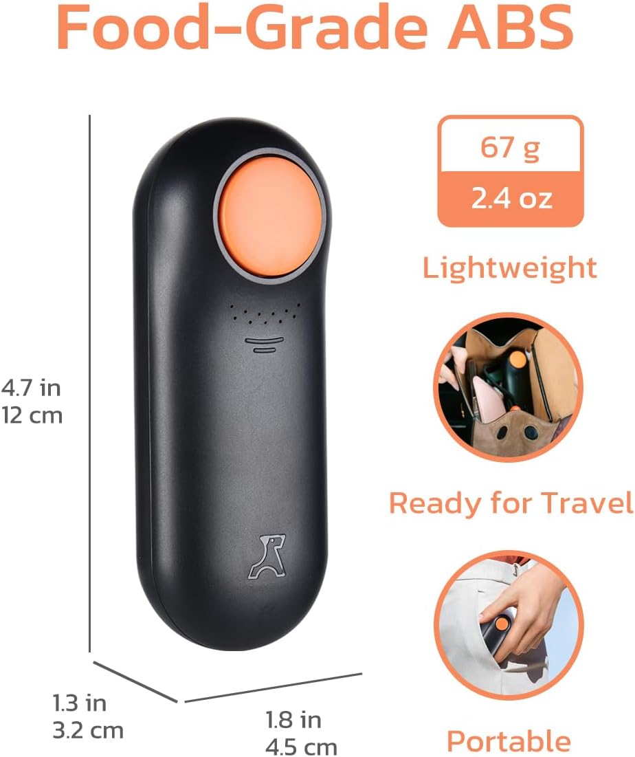 Clink Design Clicker Dog Trainer & Dog Treat Pouch Alternative, Puppy Essentials Dual Use 2 in 1 Dog Clicker for Training - Durable, Light (2.36 oz), Easy to Clean & Handle, Innovative Design, Black