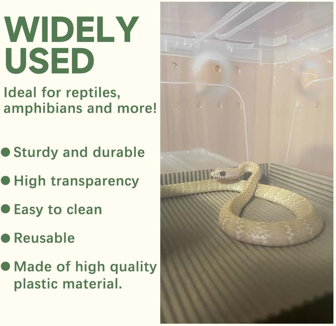 8 PCS Reptile Terrarium Plastic Clear Enclosure Portable Reptile Transport Box for Snakes, Frogs, Lizards, Insects, Scorpions, Geckos, Spiders Perfect Reptile Enclosure.