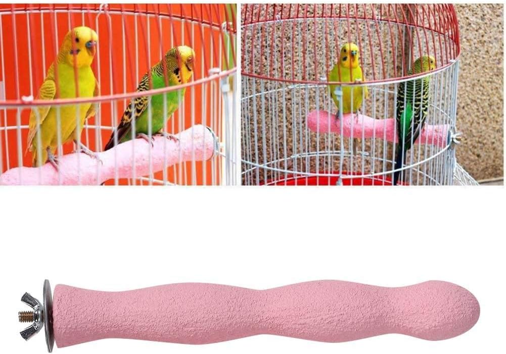 Bird Perch, and Beak Frosted Grinding Bar Standing Stick Cage Toy for Parakeet African Grey Cockatoo Budgies Cockatiel(L)