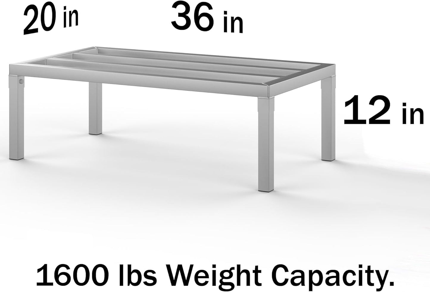 20 in X 36 in. Aquarium Stand | Industrial Style Aluminum Fish Tank Base with Open Frame Design