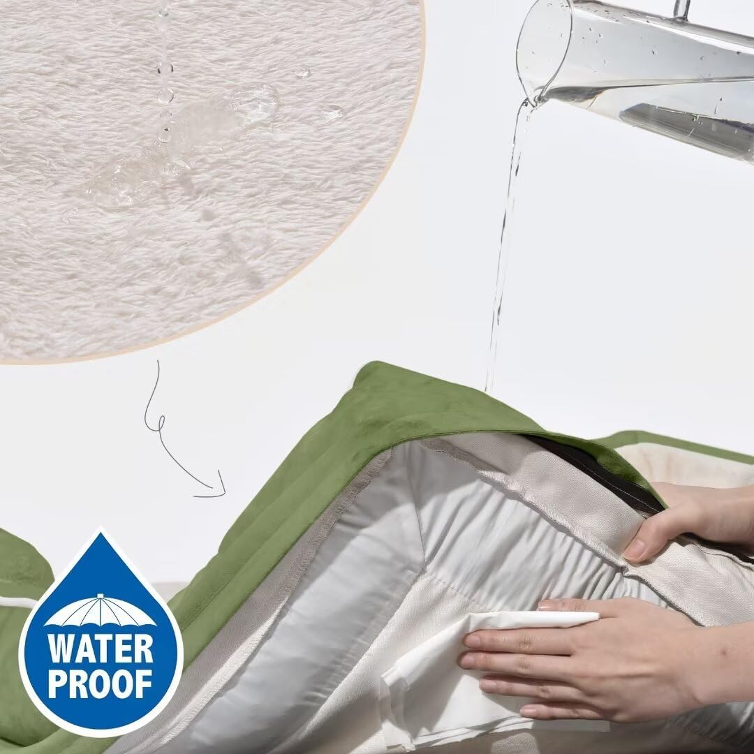 Comfort Expression Waterproof Dog Beds for Large Dogs, Orthopedic Large Breed Dog Beds, Comfy Pet Bed Sofa with Washable Removable Cover & Non-Slip Bottom(Light Green)