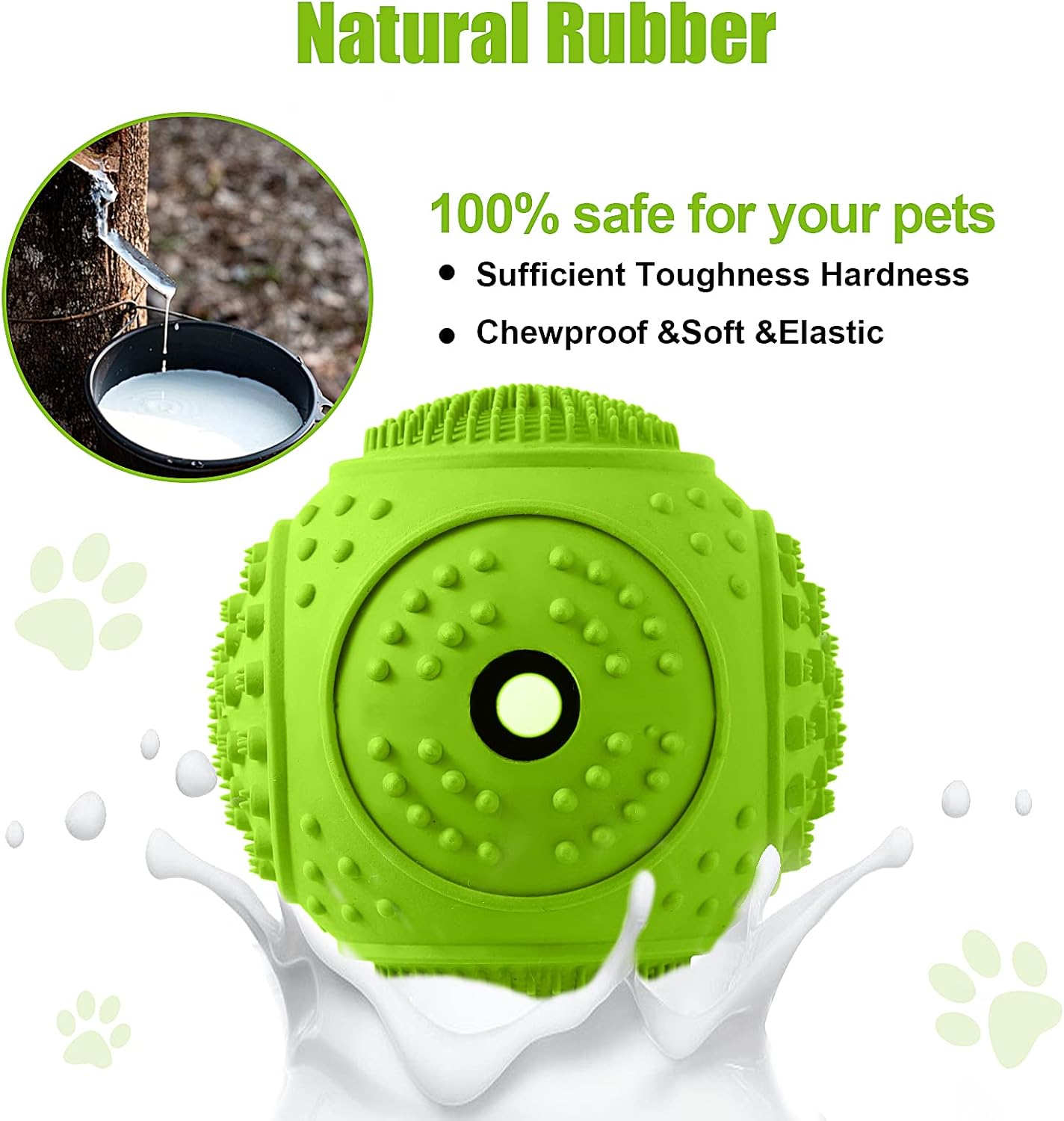 LUKITO Dog Chew Toys 3 Pack for Aggressive Chewers, Multifunctional Teeth Cleaning and Gum Massage, Tough Toys with Natural Rubber for Large and Medium Dog