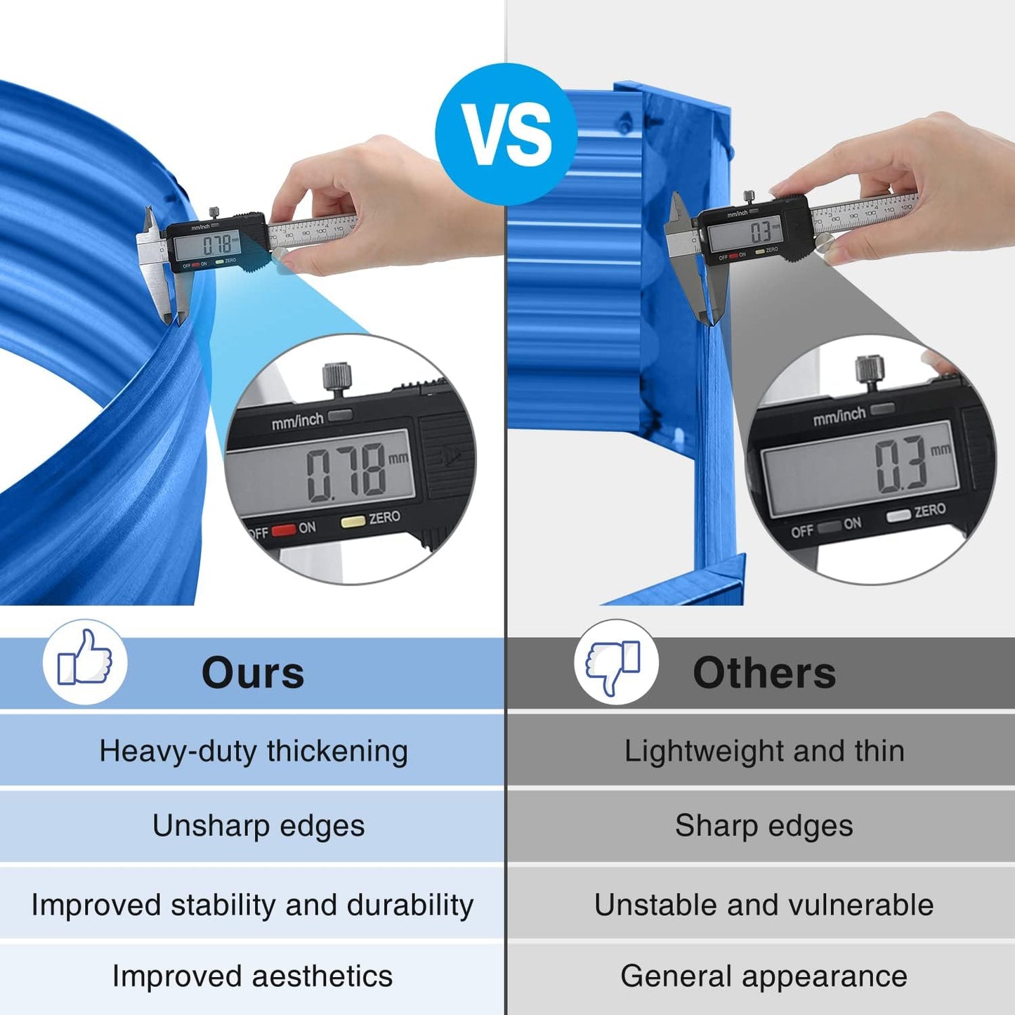 Land Guard Galvanized Raised Garden Bed Kit, Galvanized Planter Raised Garden Boxes Outdoor, Oval Large Metal Raised Garden Beds for Vegetables 4 x 2 x 1ft(1pcs) (Blue)…