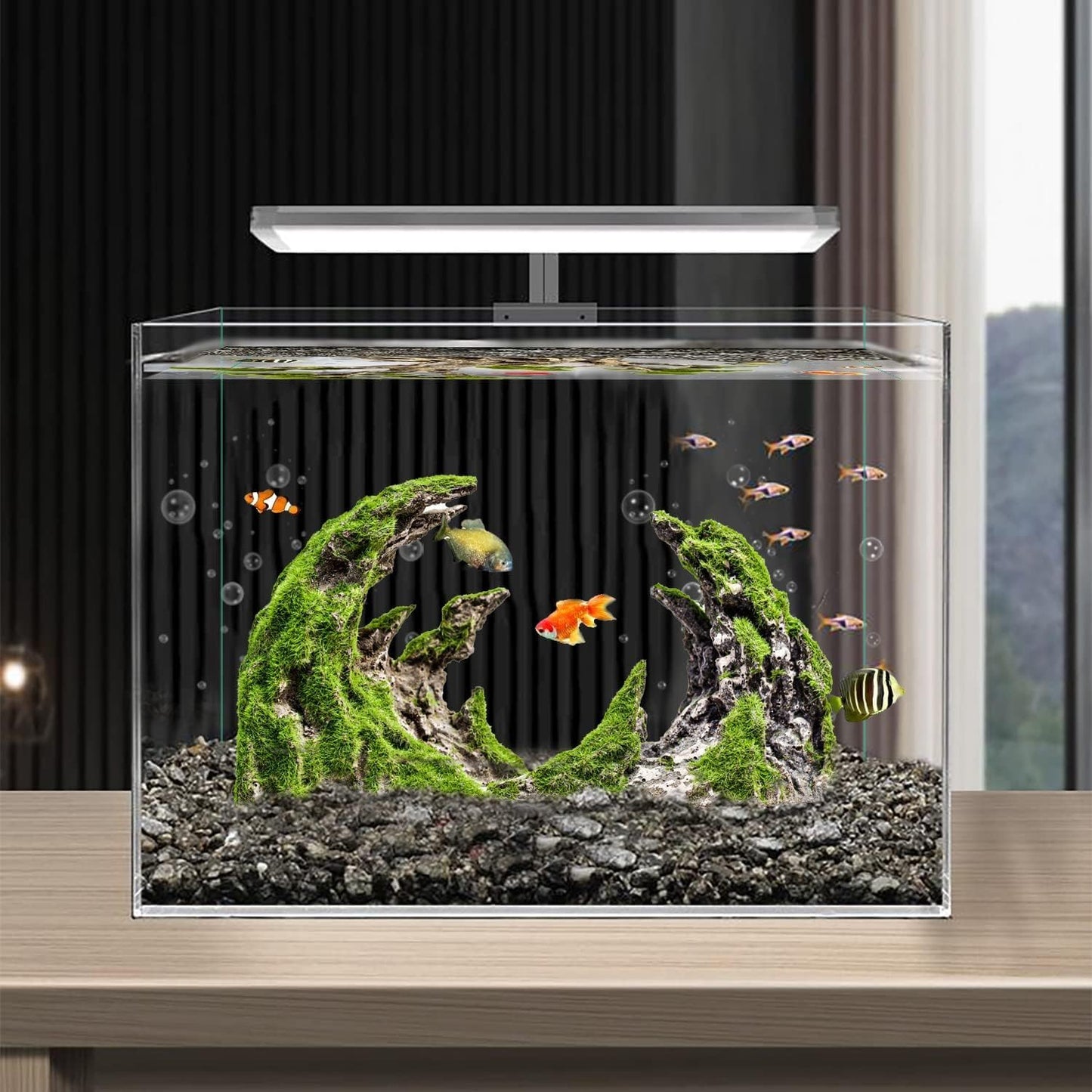 Novelsite Fish Tank Accessories, Aquarium Decorations, Scenery, Rock Ornaments - Create Aquatic Beauty with Premium Aquarium Decorations,8.5" W x 4.5" H x 3.2" D