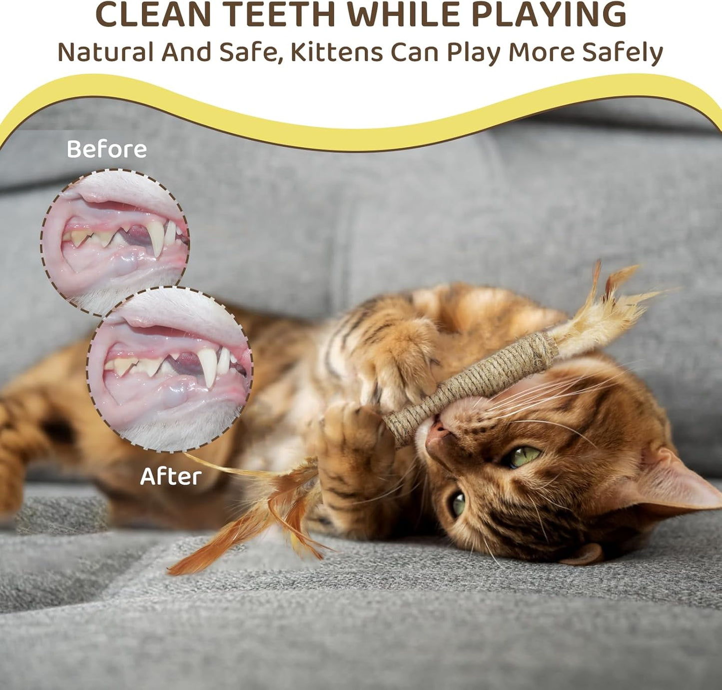 Catnip for Cats,Interactive Silvervine Sticks for Cats, Loofah Chew Cat Toys for Indoor Cats & Kitten Teething Toys & Cat Chew Toy,6 Pack