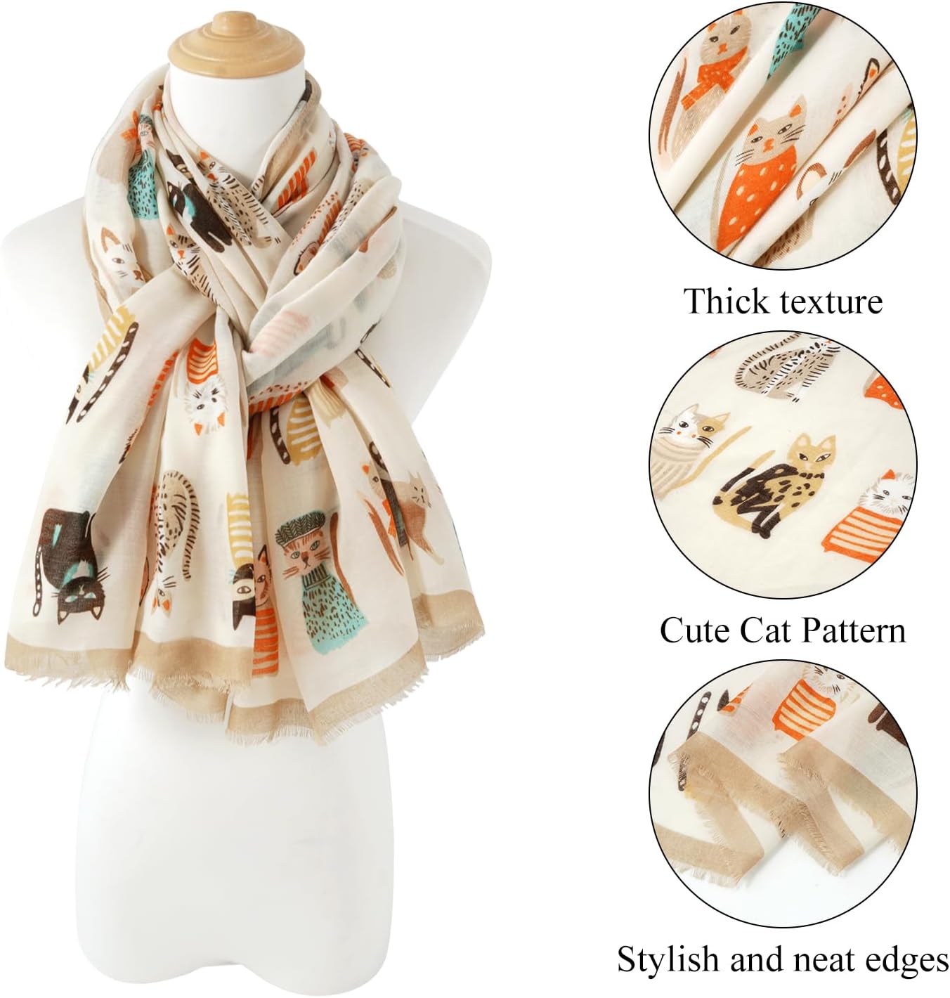 E-Clover Fashion Scarf for Women Lightweight Scarves Shawl Wrap for Spring/Summer Winter