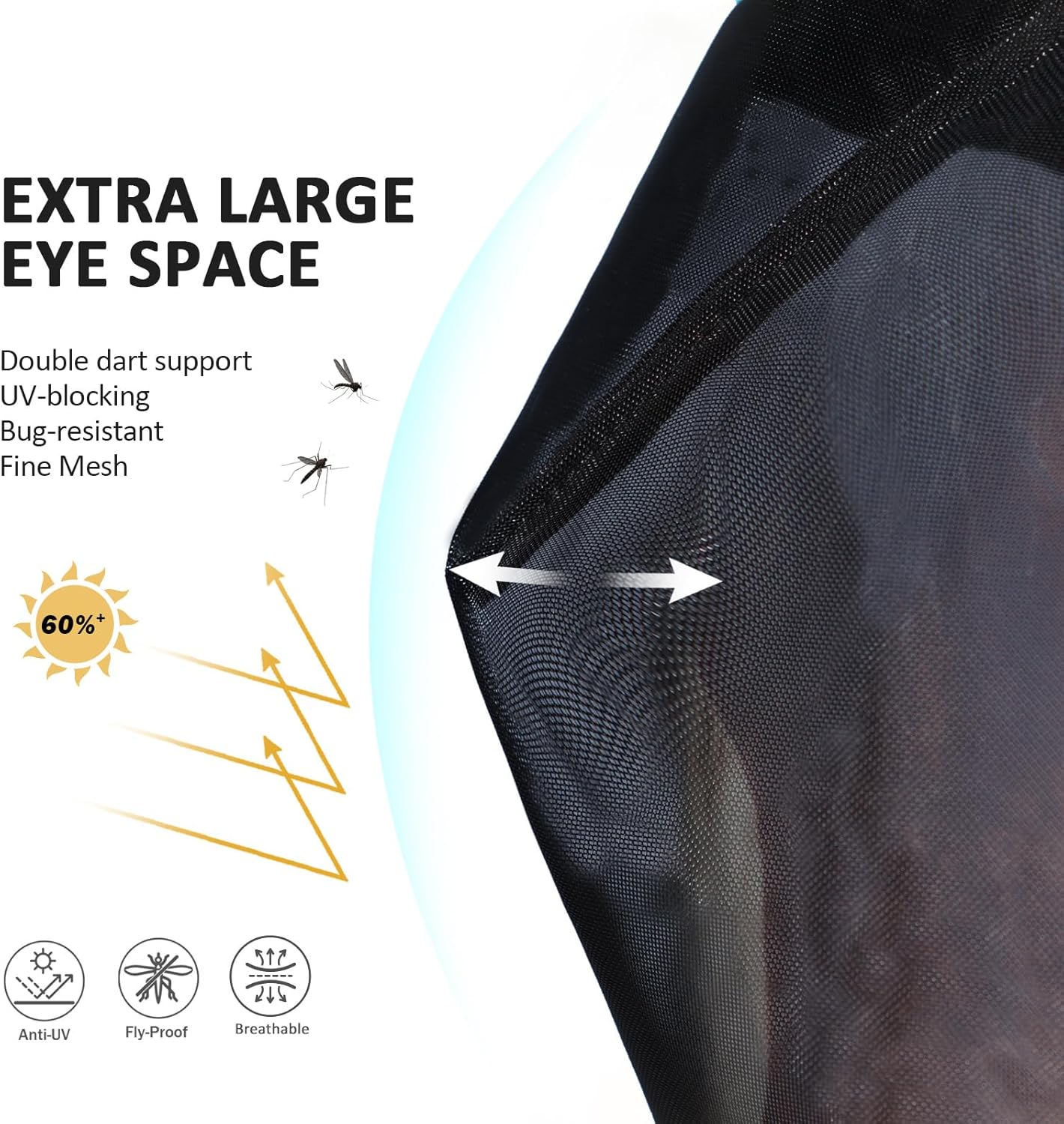 Harrison Howard Pro Luminous Horse Half Face Fly Mask Large Eye Space with Ears UV Protection for Horse Coral Orange M