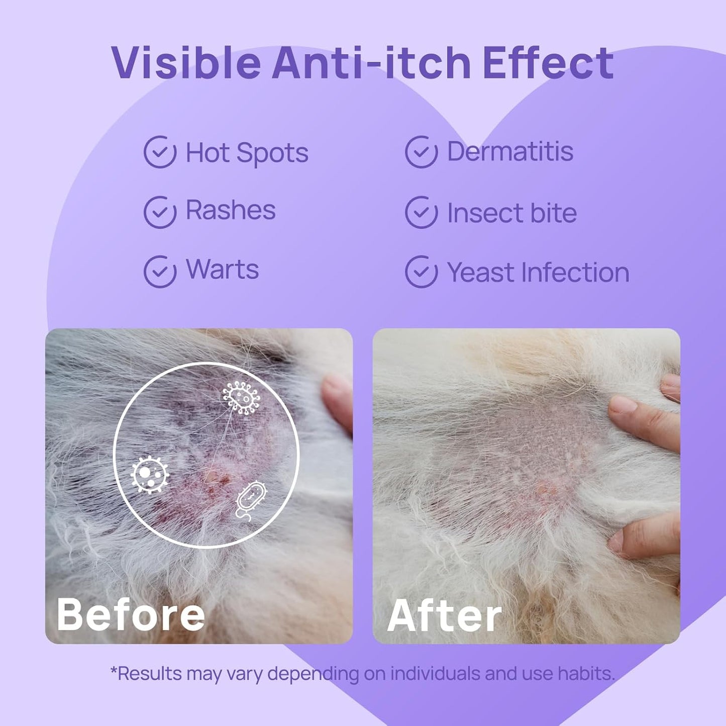 HICC PET Dog Hot Spot Treatment Spray, Itch Relief for Dog Care& Cat Care, 2X Strength for Dog Wound Care, Alleviate Dry Itchy Skin, Allergies, Inflammation, Dog Skin Irritation Treatment, 10 fl oz