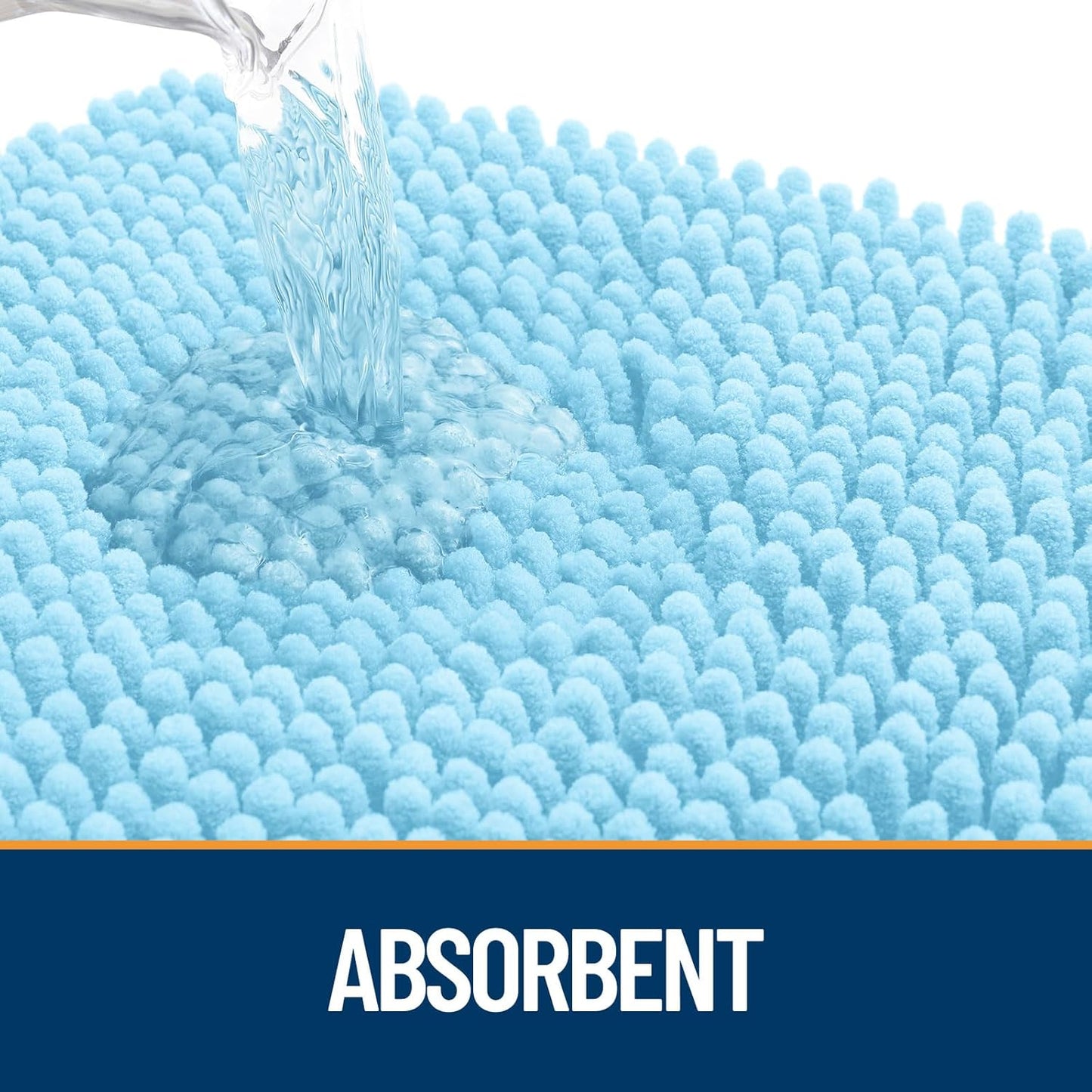 OLANLY Dog Door Mat for Muddy Paws 70x24, Absorbs Moisture and Dirt, Absorbent Non-Slip Washable Doormat, Quick Dry Chenille Mud Mat for Dogs, Entry Indoor Entryway Carpet for Inside Floor, Blue